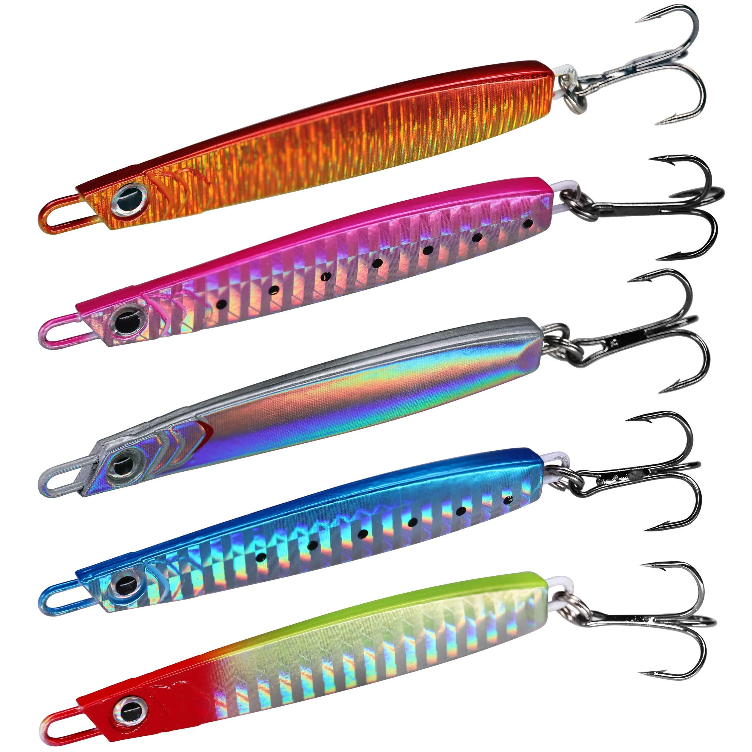 Pilker 5 pieces bait Vertical metal fish metal pilker for cod cod fishing Pilker 5 pieces bait 30g - THKFISH
