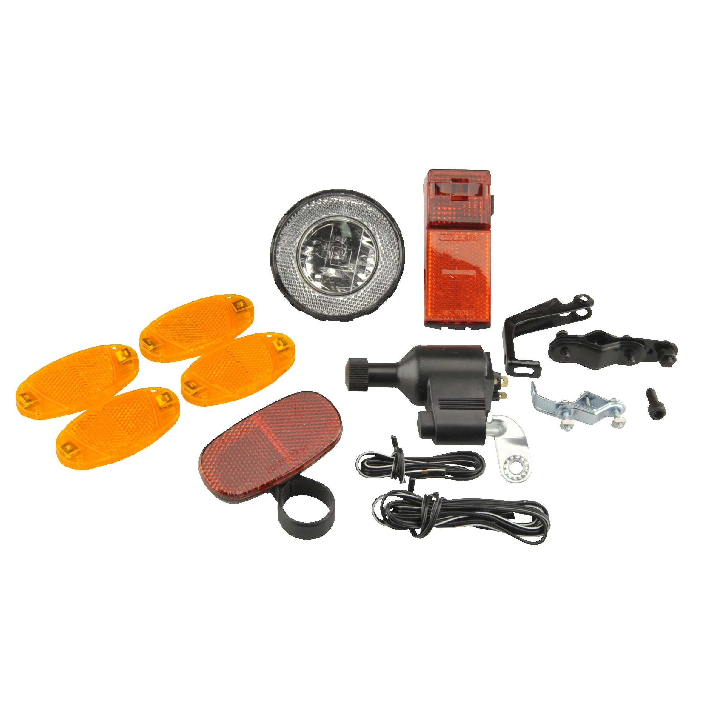Fischer upgrade kit for dynamo-powered bicycles | StVZO approved | Multi-colored | 12 pieces