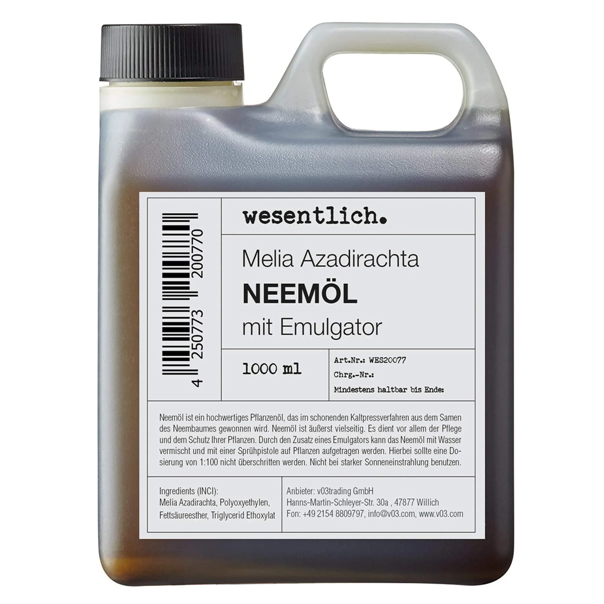 essential. Neem oil with emulsifier 1000ml - ready mixed for immediate use