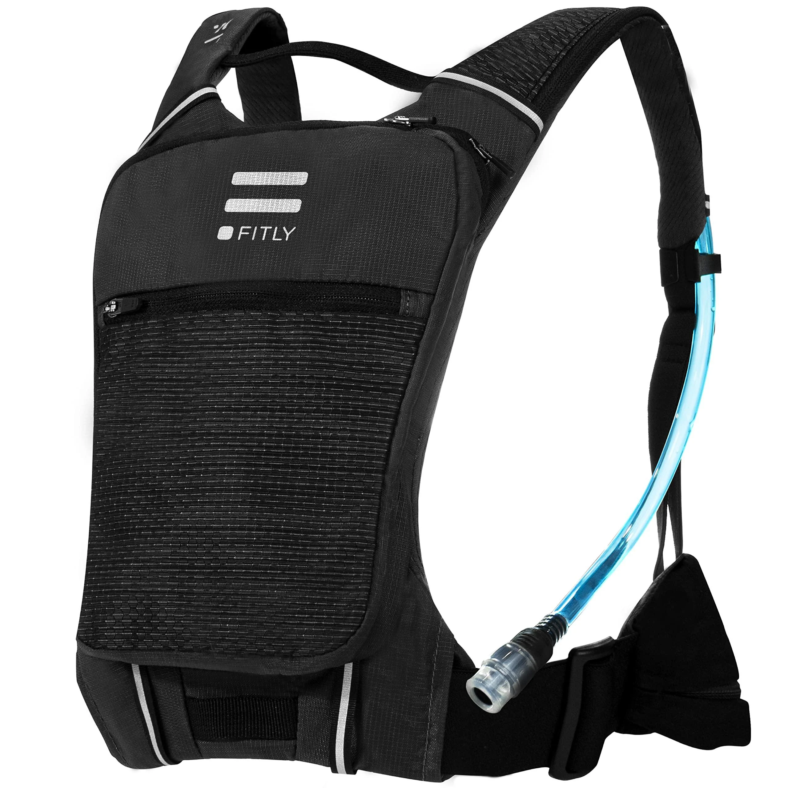 FITLY Hydro Running Pack | Running Backpack Phone Holder, Storage, Thoracic Belt | Unisex Hydration Pack | Carry Personal Items While Running | Lightweight Hydration Backpack (SUB90 Black, M-L-XL) M-L-XL SUB90 Edgy Black
