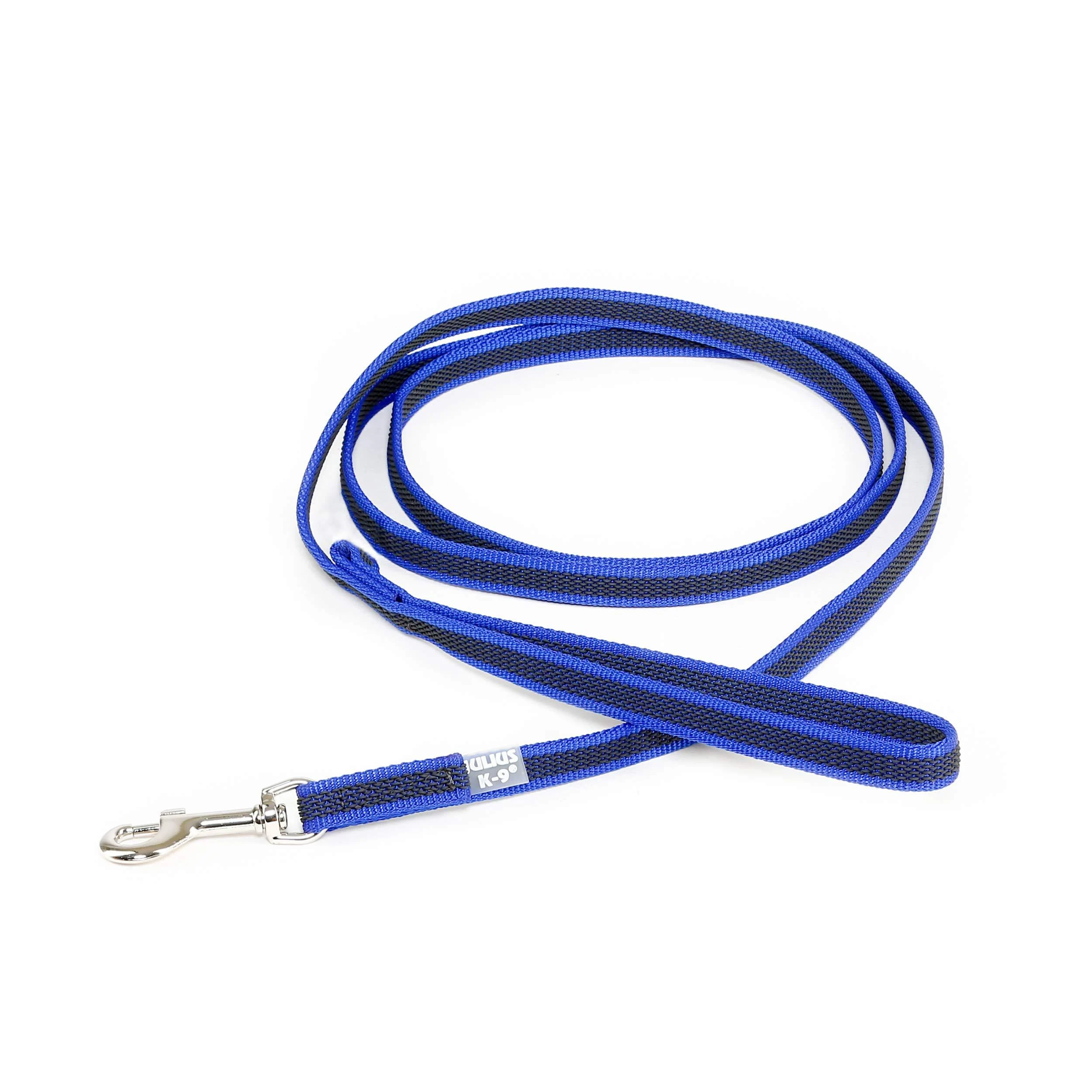 IDC Color & Gray rubberized leash 14 mm x 2 m with loop blue-grey Blue-grey 14 mm x 2 m (with loop)