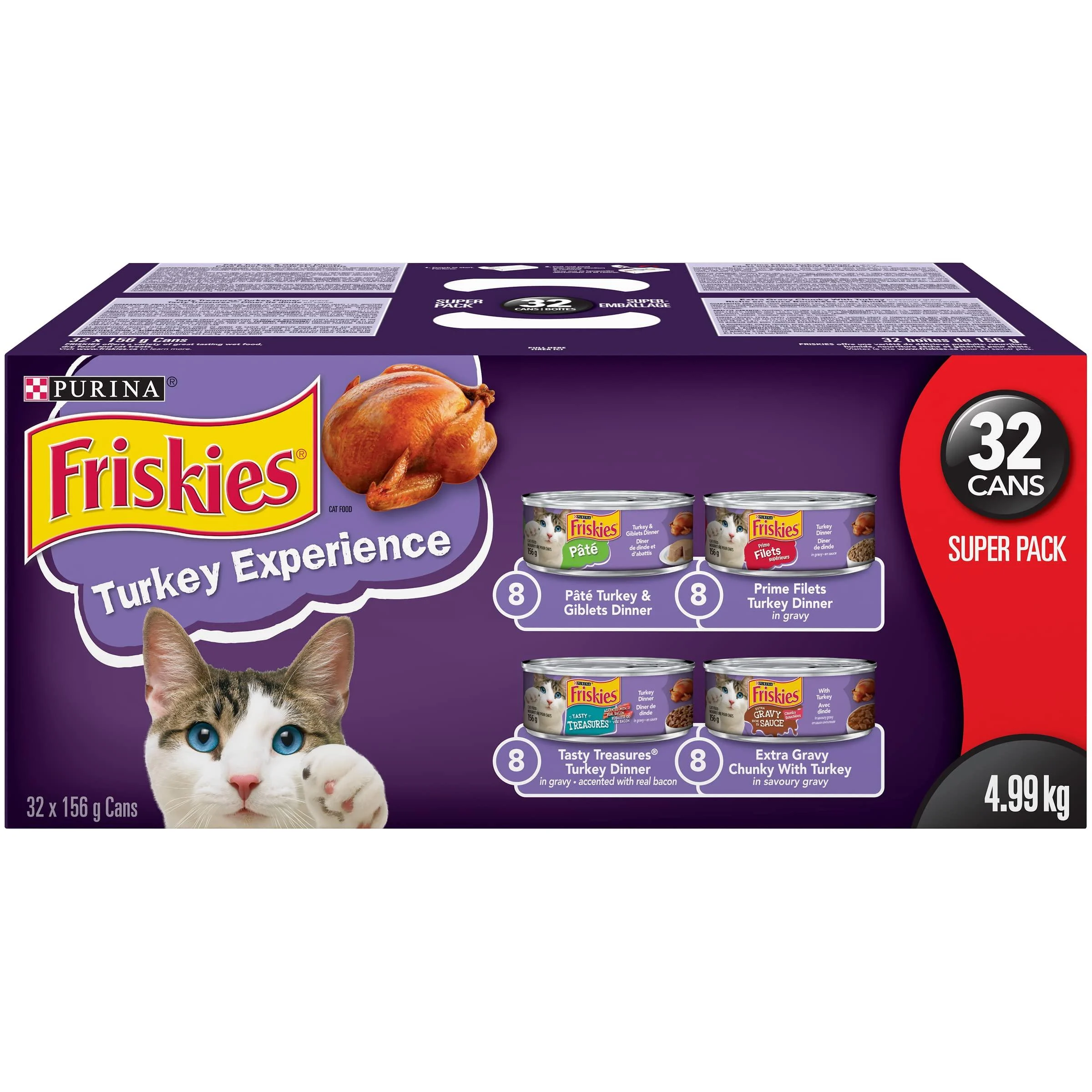 Friskies Turkey Experience Cat Food Super Pack 32-156g Cans