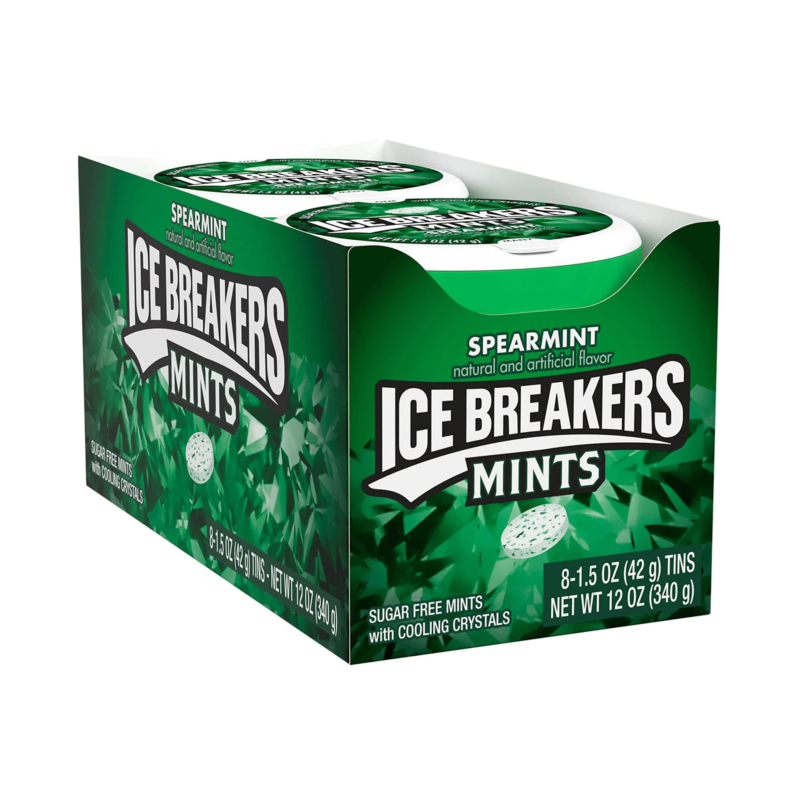 ICE BREAKERS Spearmint Sugar Free Mints, Bulk, 1.5 oz Tins (8 ct)