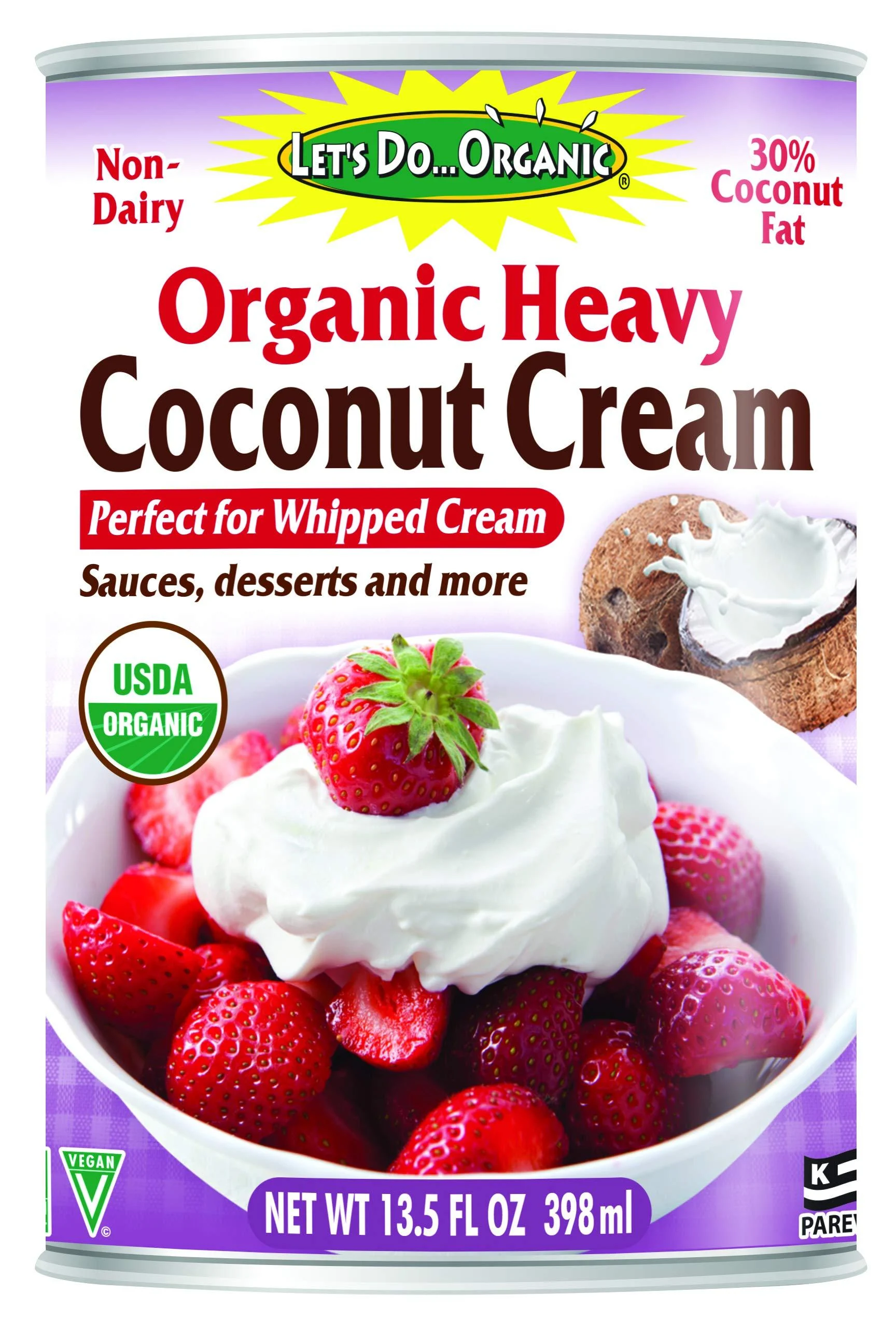 Let's Do...Organic Heavy Coconut Cream, 13.5 Ounce Can, White Original Version - Let's Do Organic