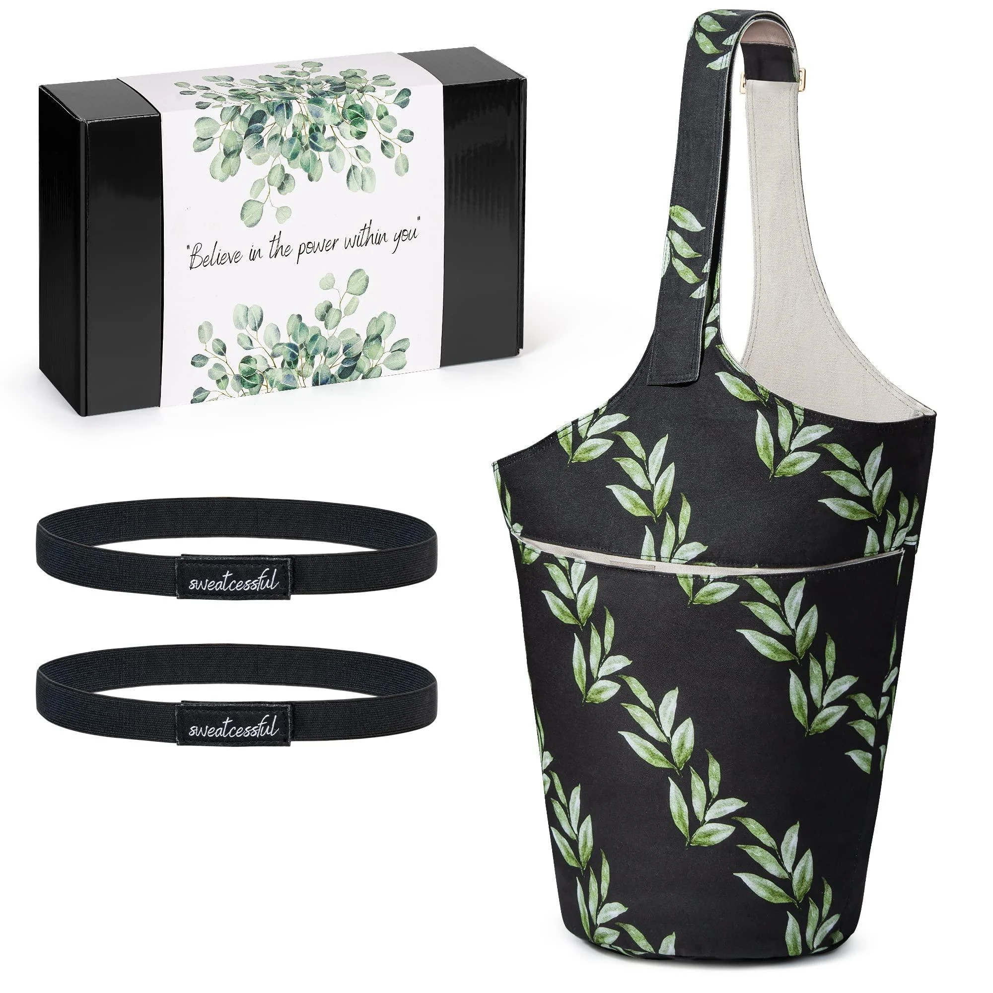 Sweatcessful Yoga Mat Bag - Holds More Yoga Accessories - Extra-Large, Multi-Functional Tote With Pockets - Wide, Adjustable Shoulder Strap - Fits Most Size Mats