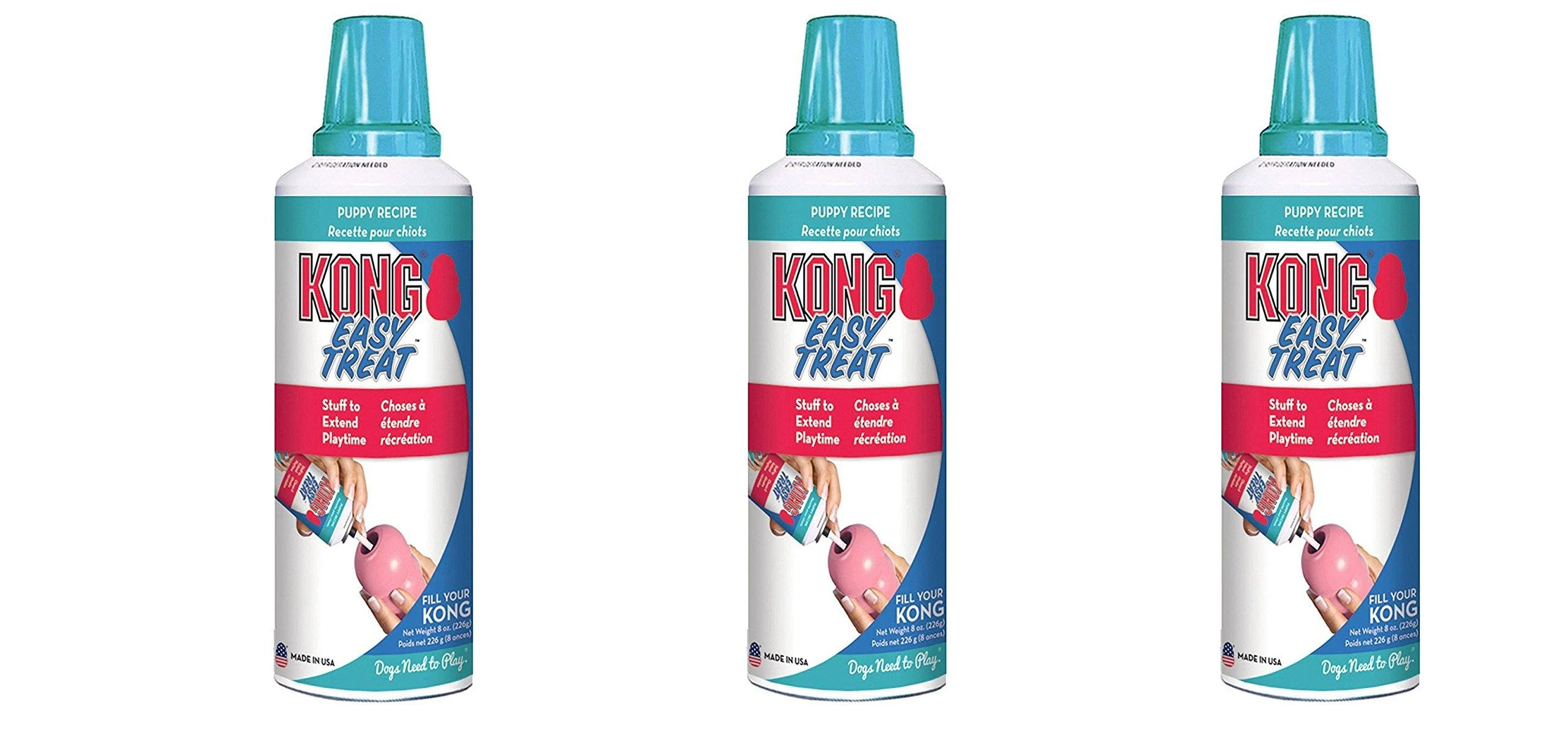 KONG Puppy jRTZnE Stuff N Treat 8 Ounce (Pack of 3) 3Pack (8 Ounce)