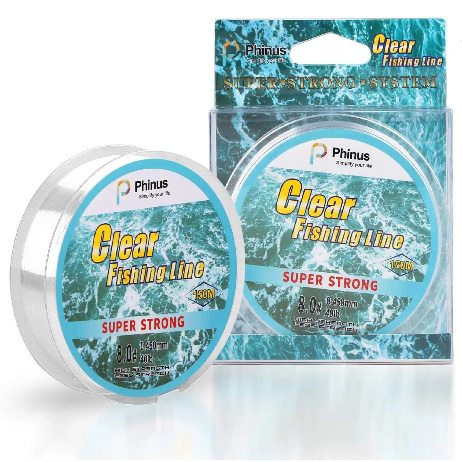 Fishing Wire 492FT/164Yard/150M 8.0#, Clear Fishing Line Jewelry String Invisible Nylon Thread for Hanging Decorations, Beading and Crafts - Phinus