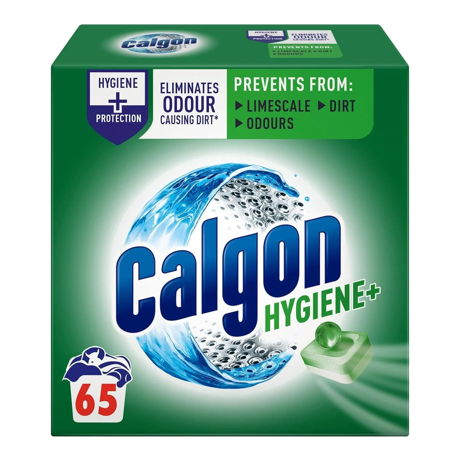 Calgon Hygiene Plus Washing Machine Water Softener, 65 Tablets 65 Count (Pack of 1)