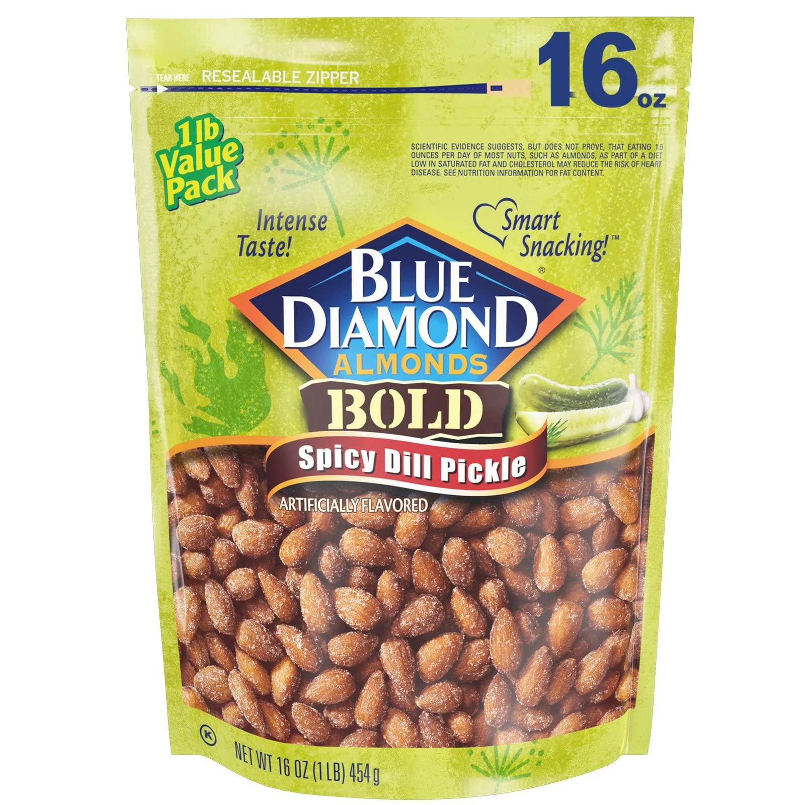 Blue Diamond, Spicy Dill Pickle, 16oz Bag - Blue Diamond Almonds
