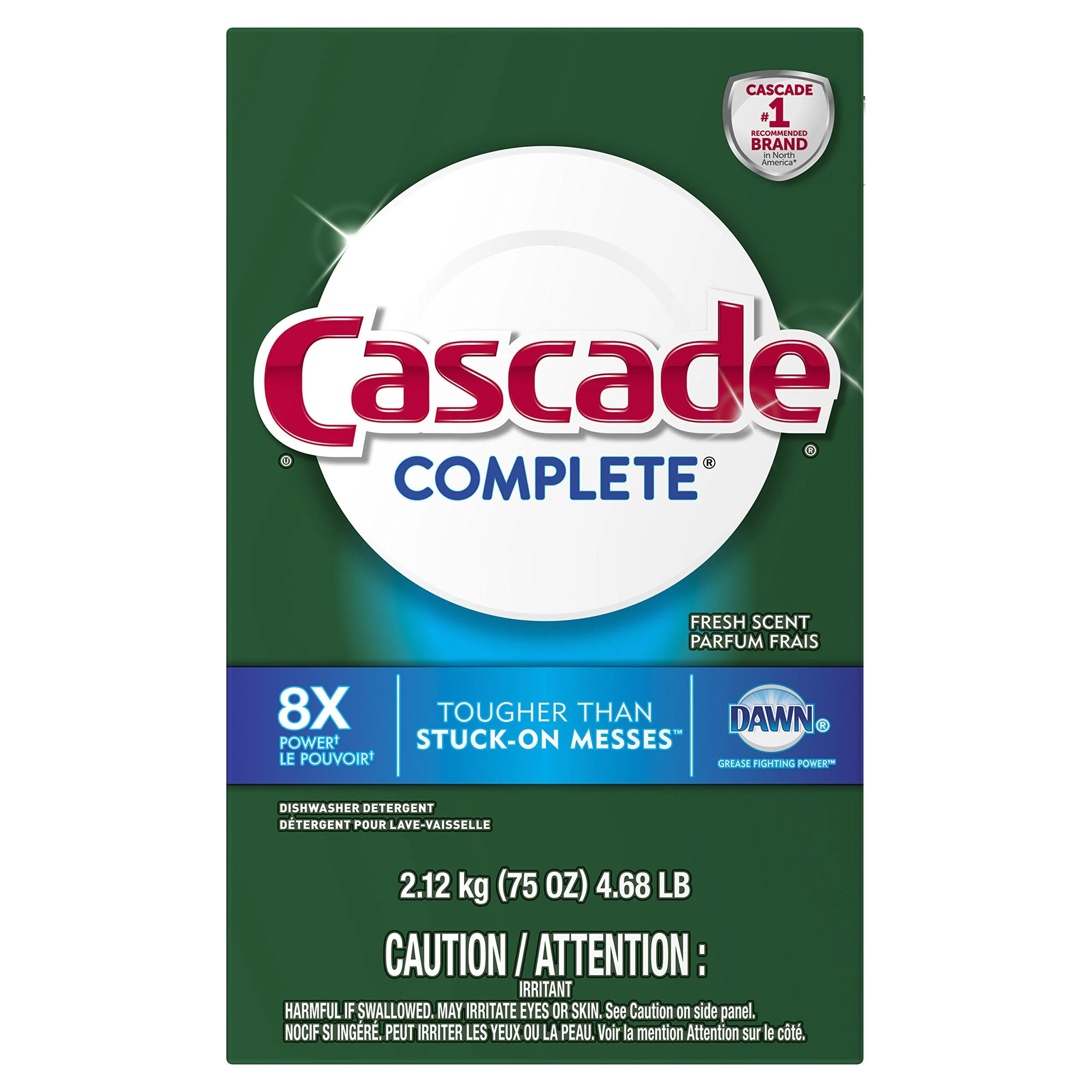 Cascade Complete Powder Dishwasher Detergent Fresh Scent 75 Oz
