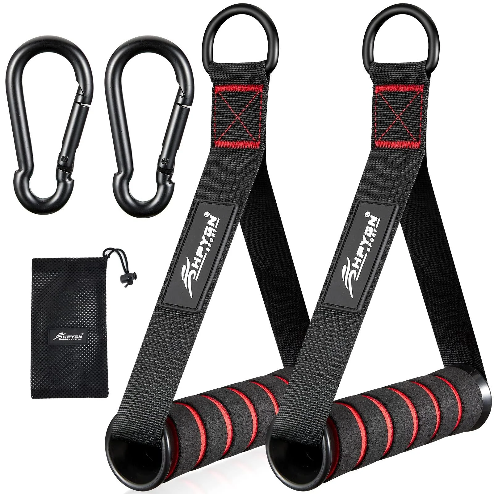 HPYGN Exercise Handle, Replacement Fitness Equipment for Pilates, Yoga, Strength Trainer, Pull Down Home Gym Red, Grey, Blue Working Out Handle 1-Red Handle