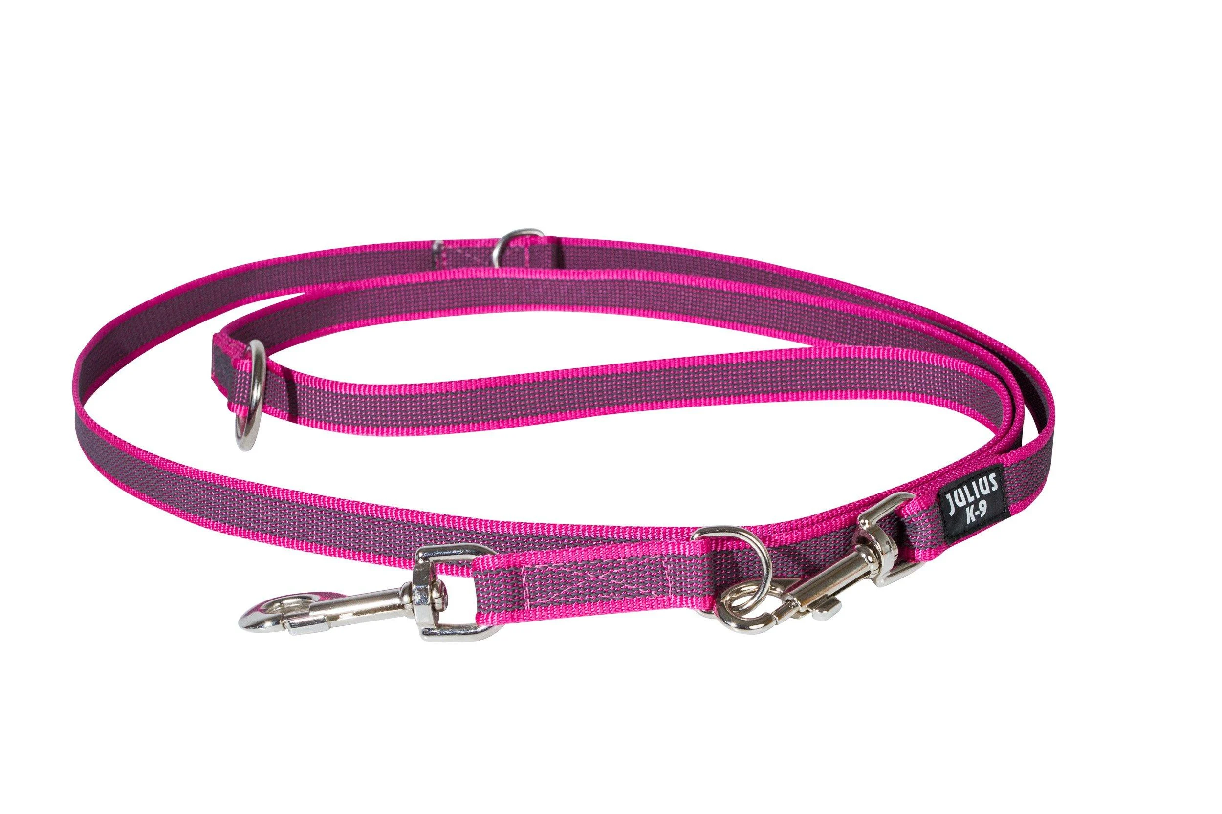 IDC Color & Gray Adjustable Leash with Double Carabiner 20 mm x 2.2 m Pink-Gray Pink-Gray 20 mm x 2.2 m