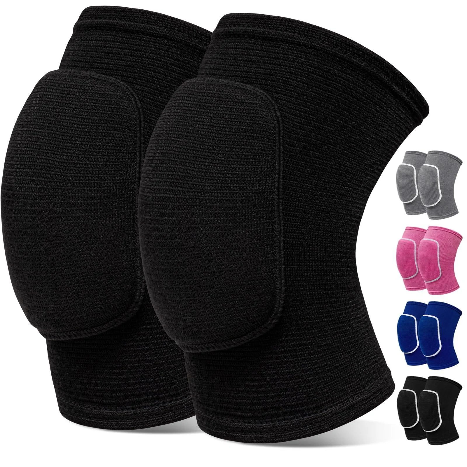 Volleyball Knee Pads Knee Pads for Women Men Kids Girls Knee Brace for Basketball Volleyball Football Dance Yoga Tennis Running Cycling Workout Climbing (Black Medium) Medium Black - RYBTB