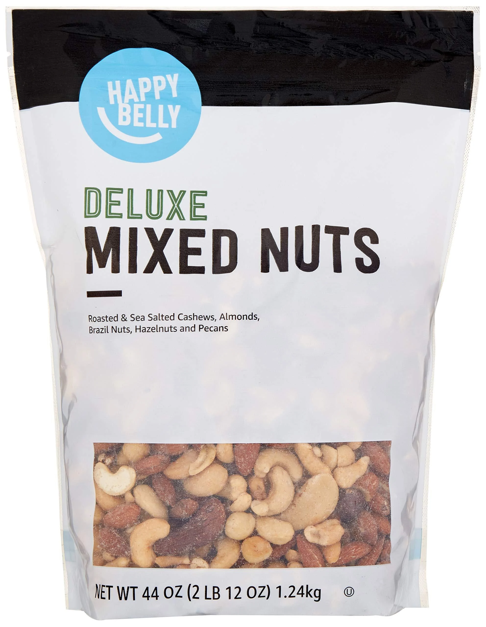 Amazon Brand - Happy Belly Deluxe Mixed Nuts, 44 Ounce Deluxe Mixed Nuts 2.5 Pound (Pack of 1)