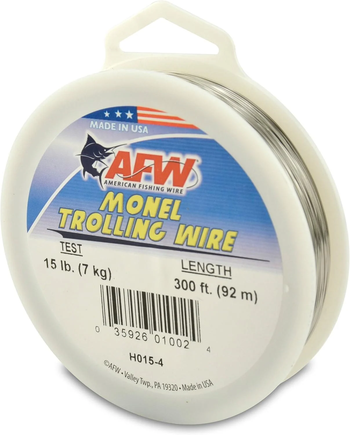 American Fishing Wire Monel Trolling Wire (Single Strand) Bright 300 Feet, 15 Pound Test
