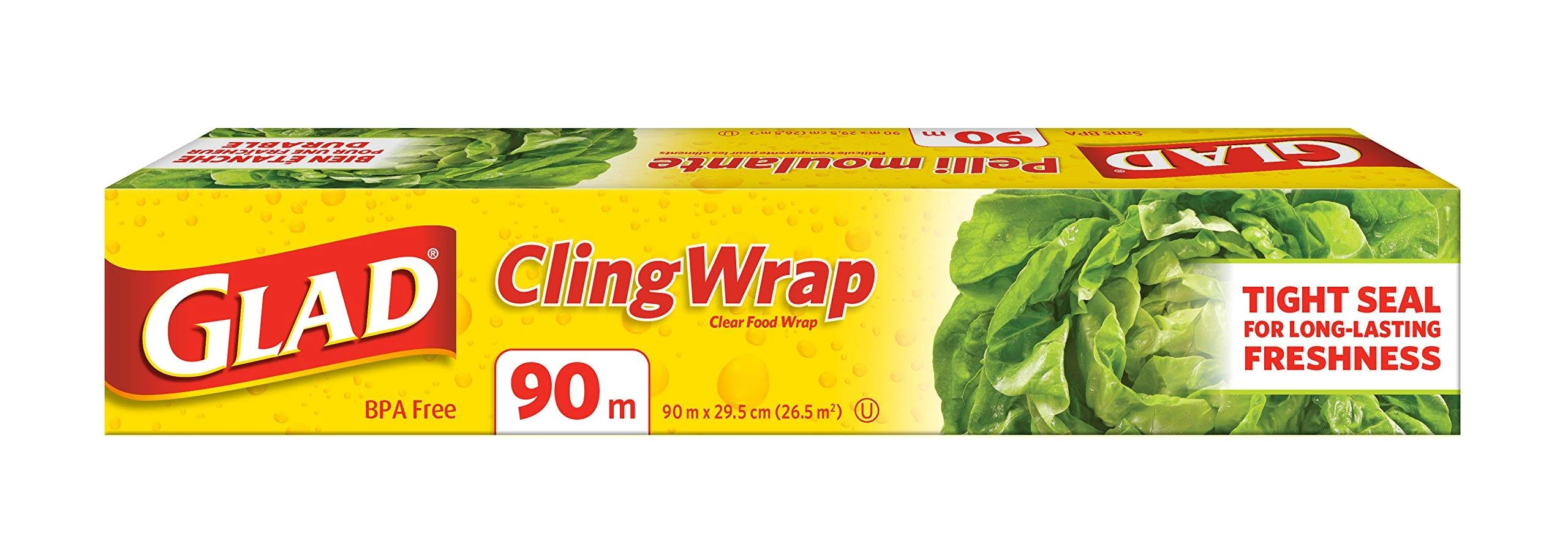 Glad ClingWrap Plastic Wrap 90 Metre Roll Made in Canada of Global Components