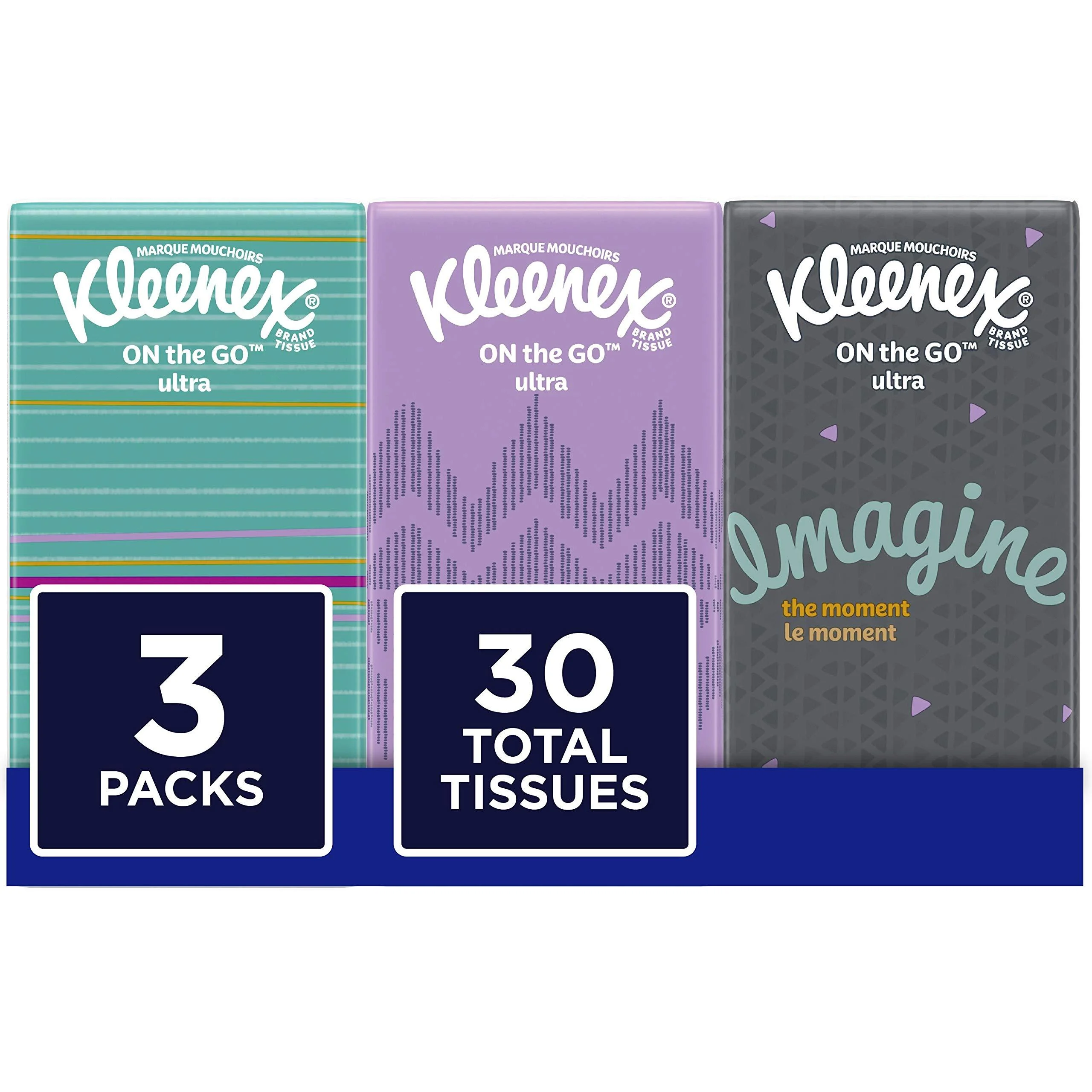 Kleenex Facial Tissues, 10 ct, 3 Pack White 10 Count (Pack of 3)