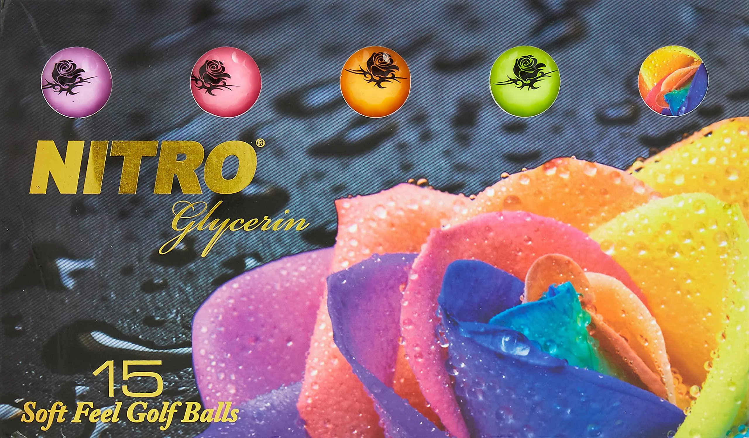 Nitro Glycerin Golf Balls 15-Pack Multi Color - 15-Pack