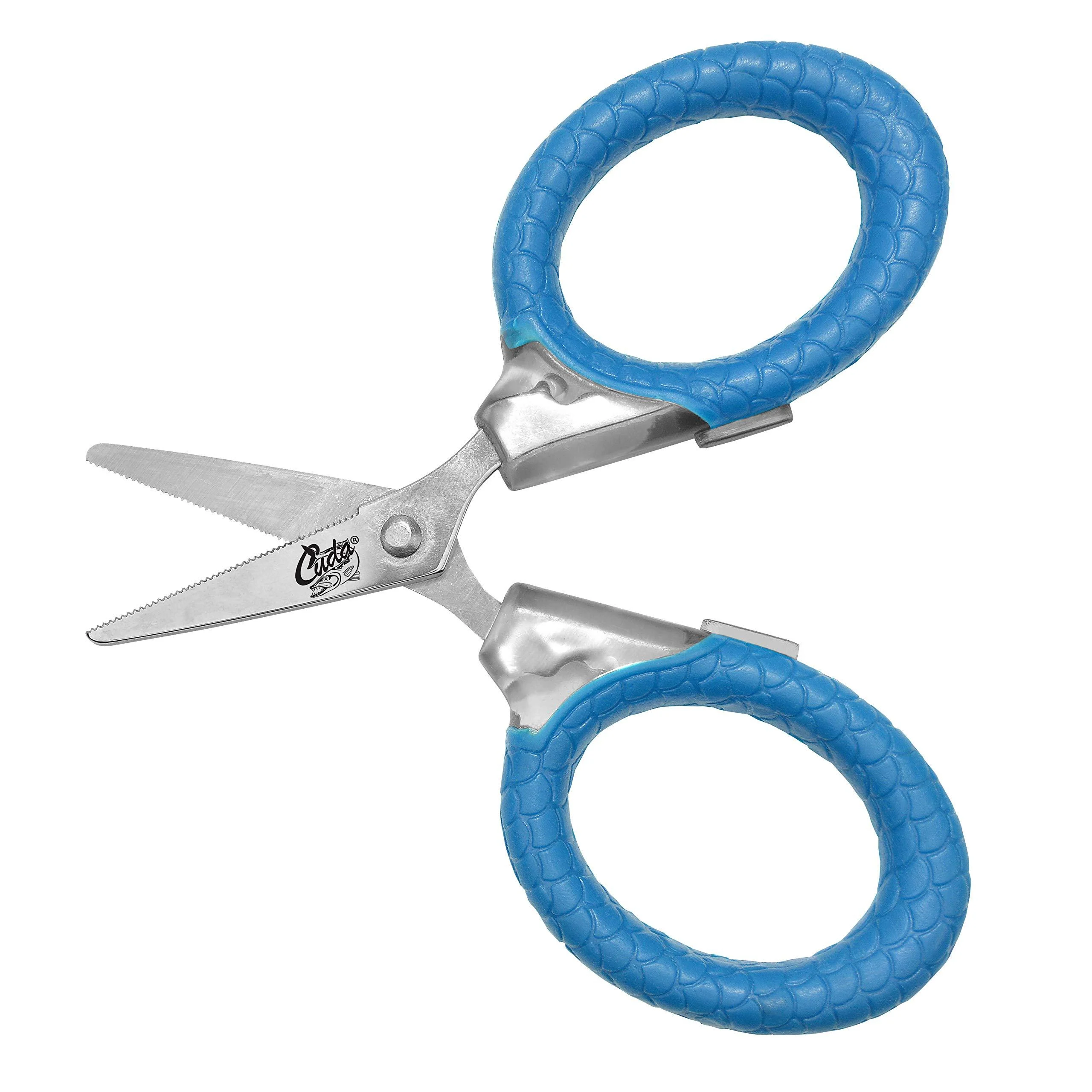 Cuda 3-Inch Titanium-Bonded Micro Fishing Scissors for Mono, Fluorocarbon & Braided Line with Dual Serrated Edges (18826), Blue Micro Scissor