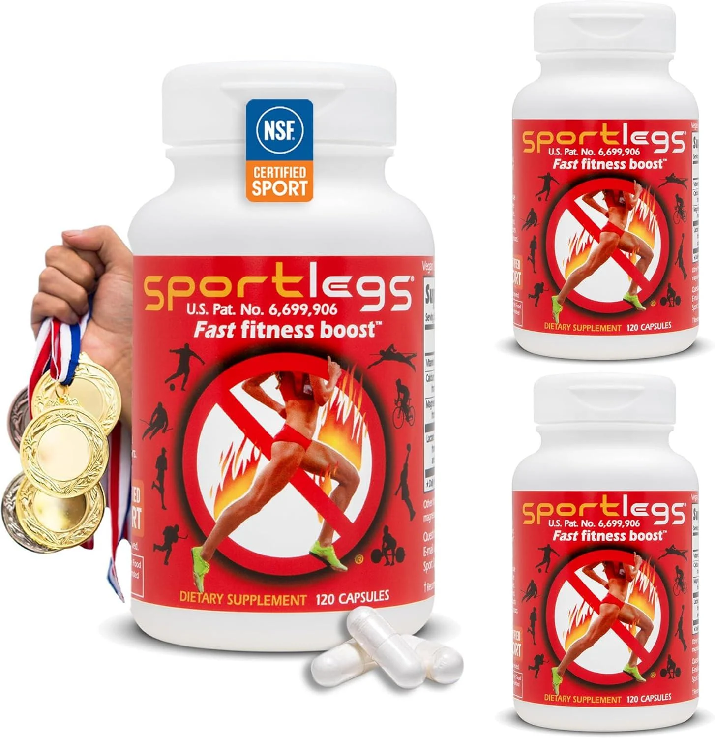 Sportlegs Fast Fitness Boost Pre Workout - 120Capsule - Pack of 3