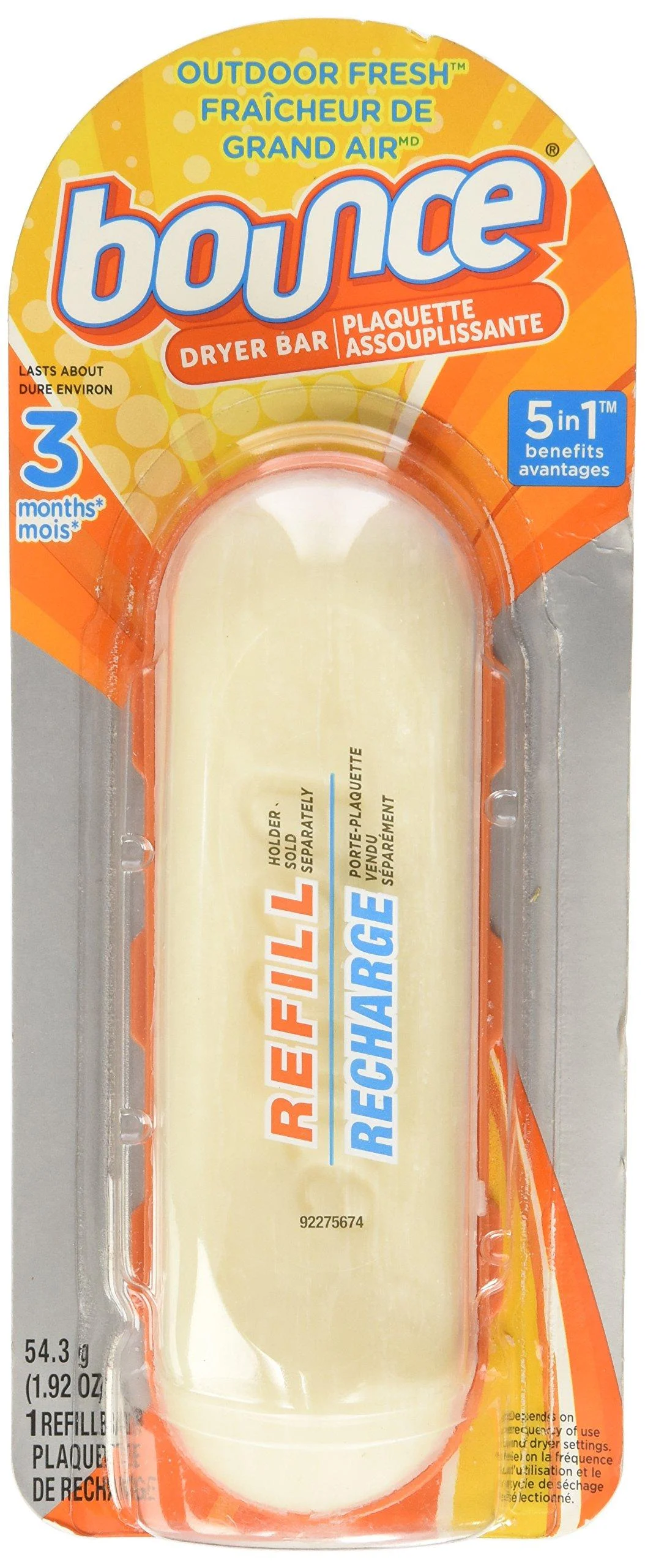 Bounce Outdoor Fresh 3 Month Refill Dryer Bar 1.92 Ounce