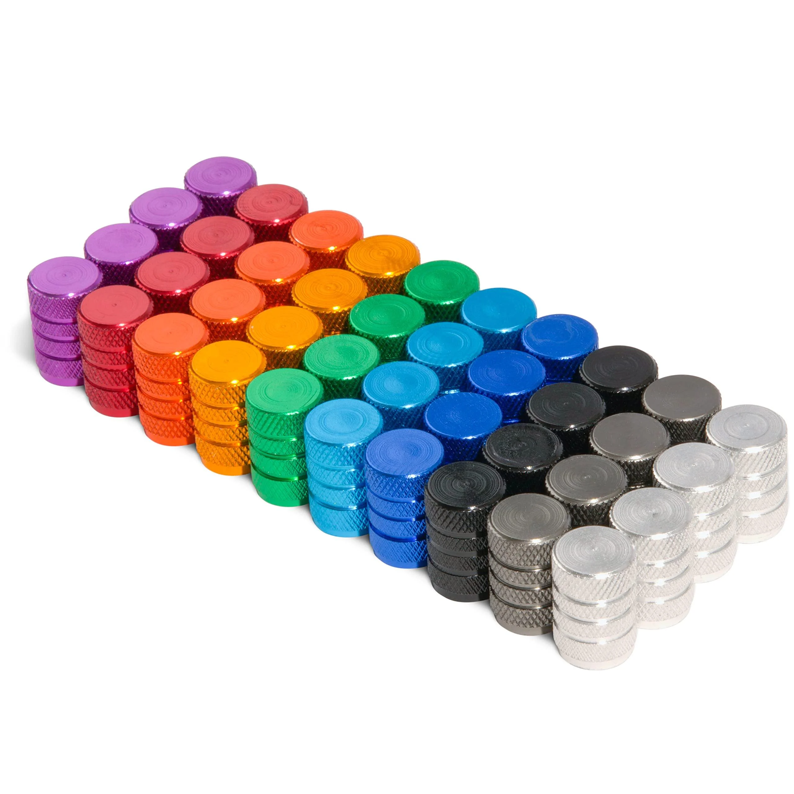 Domain Cycling Schrader Valve Cap (40 Pack) Multi-Color Aluminum Schrader Bicycle Bike Tire Caps No Tools Required