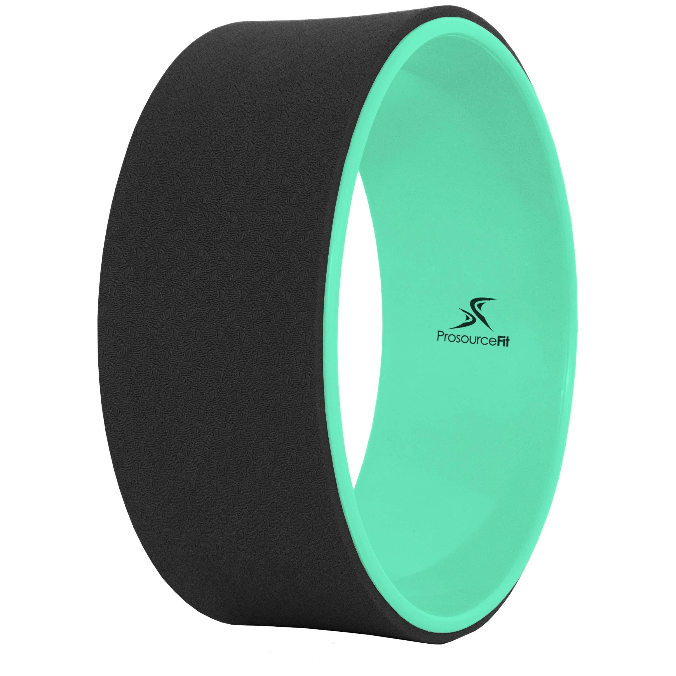 Prosource Fit Yoga Wheel Prop 12 for Improving Yoga Poses & Backbends, Flexibility, Balance, Stretching, Relaxation, Black/White Black/Green - ProsourceFit