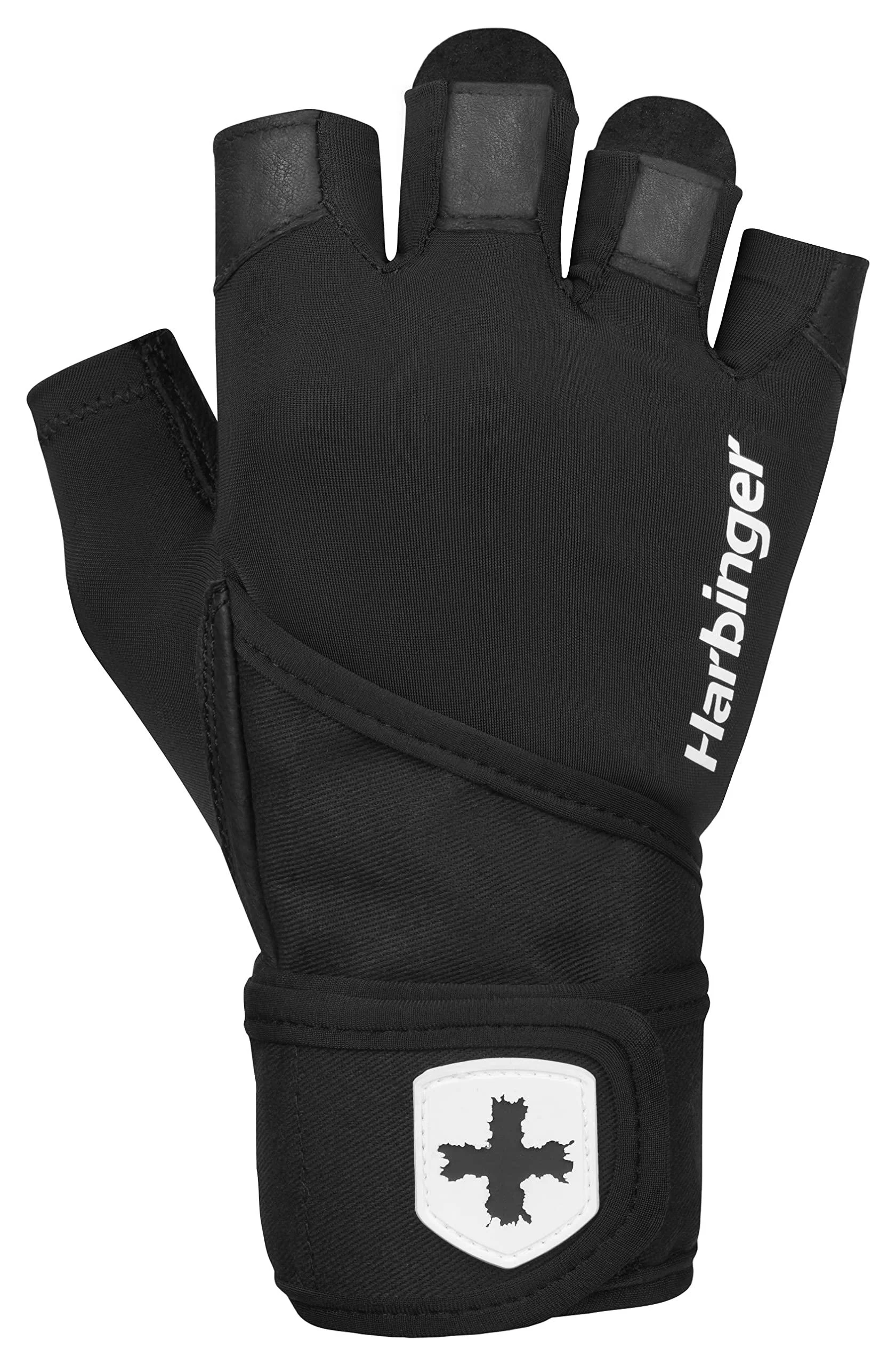 Pro Wristwrap Weightlifting Gloves Unisex Black Large - Harbinger