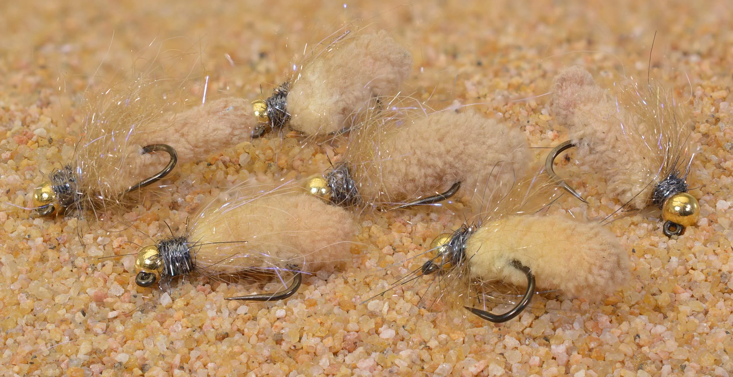 Tungsten Mop Jig Fly Size #10 - Euro Nymph Tied on Hanak Hooks - 6ct Pack Tan Hook #10