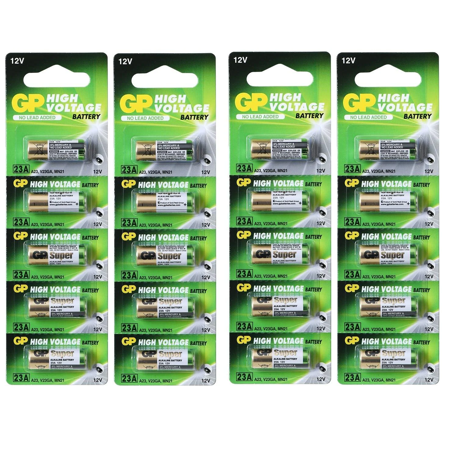 A23 12V Alkaline 23-A replacement battery 23AE GP - 20 Pack