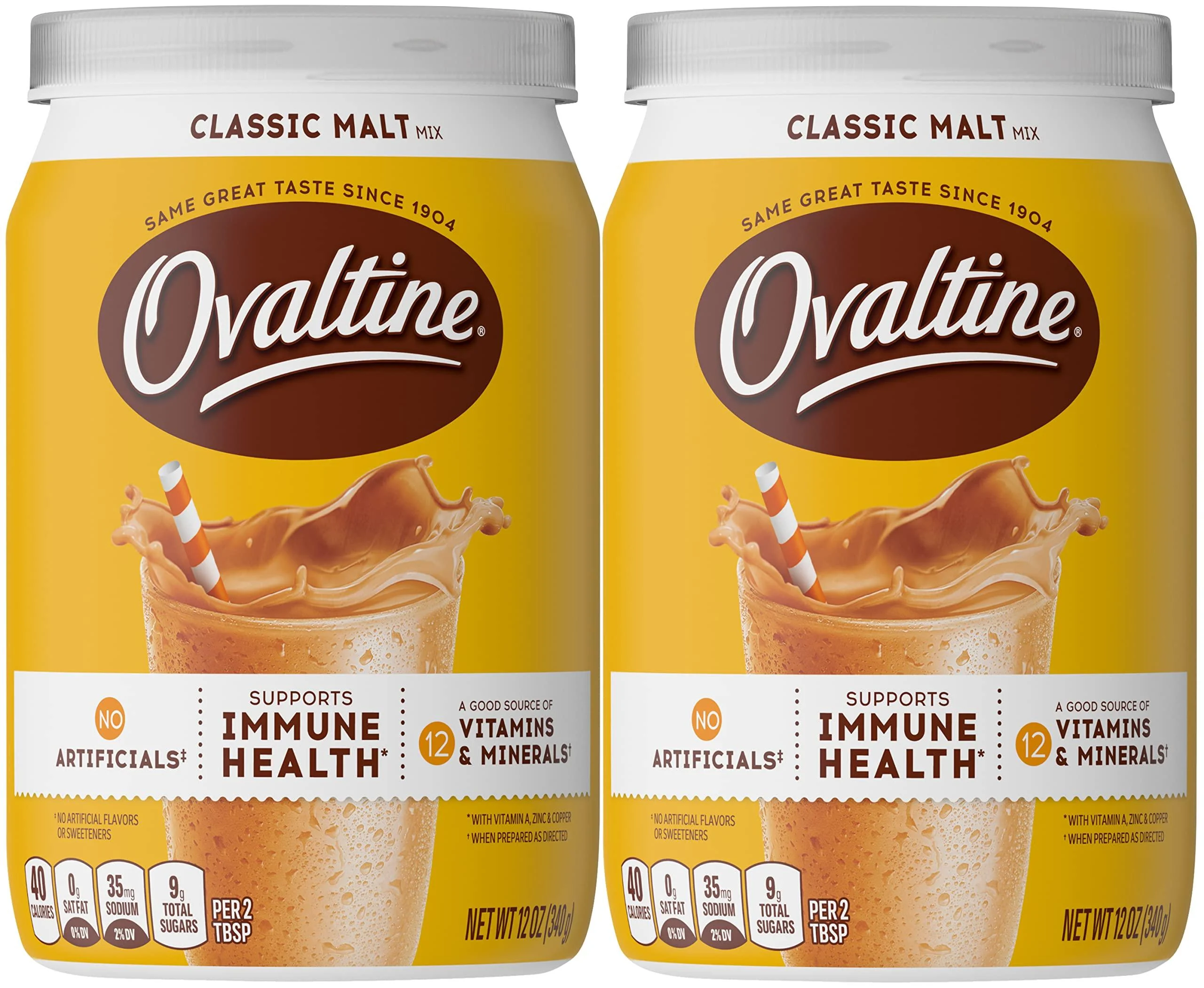 Ovaltine Classic Malt - 12 Ounce (Pack of 2) Malt 12 Ounce (Pack of 2)