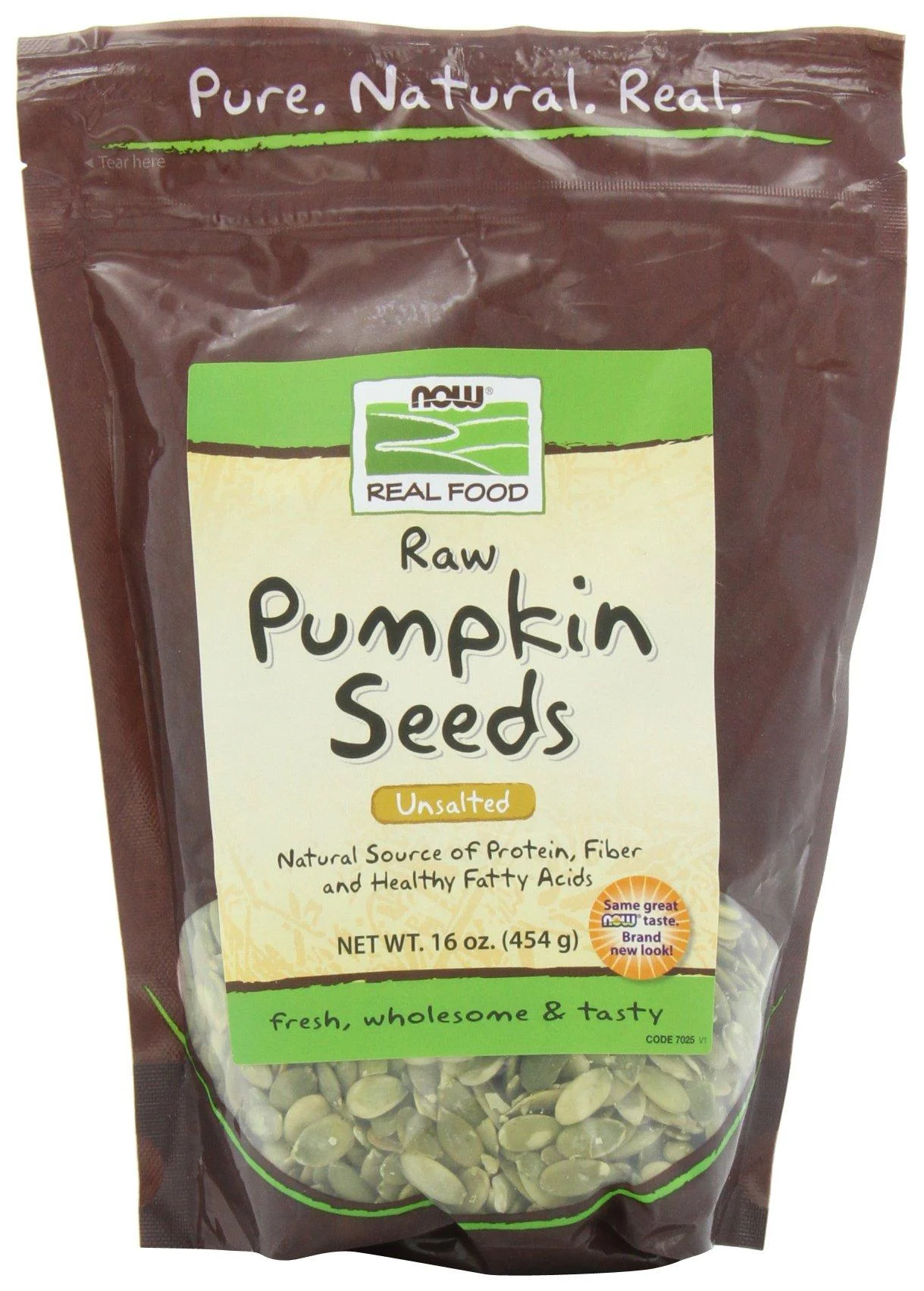 Now Foods Real Food Raw Pumpkin Seeds Unsalted 16 oz (454 g)