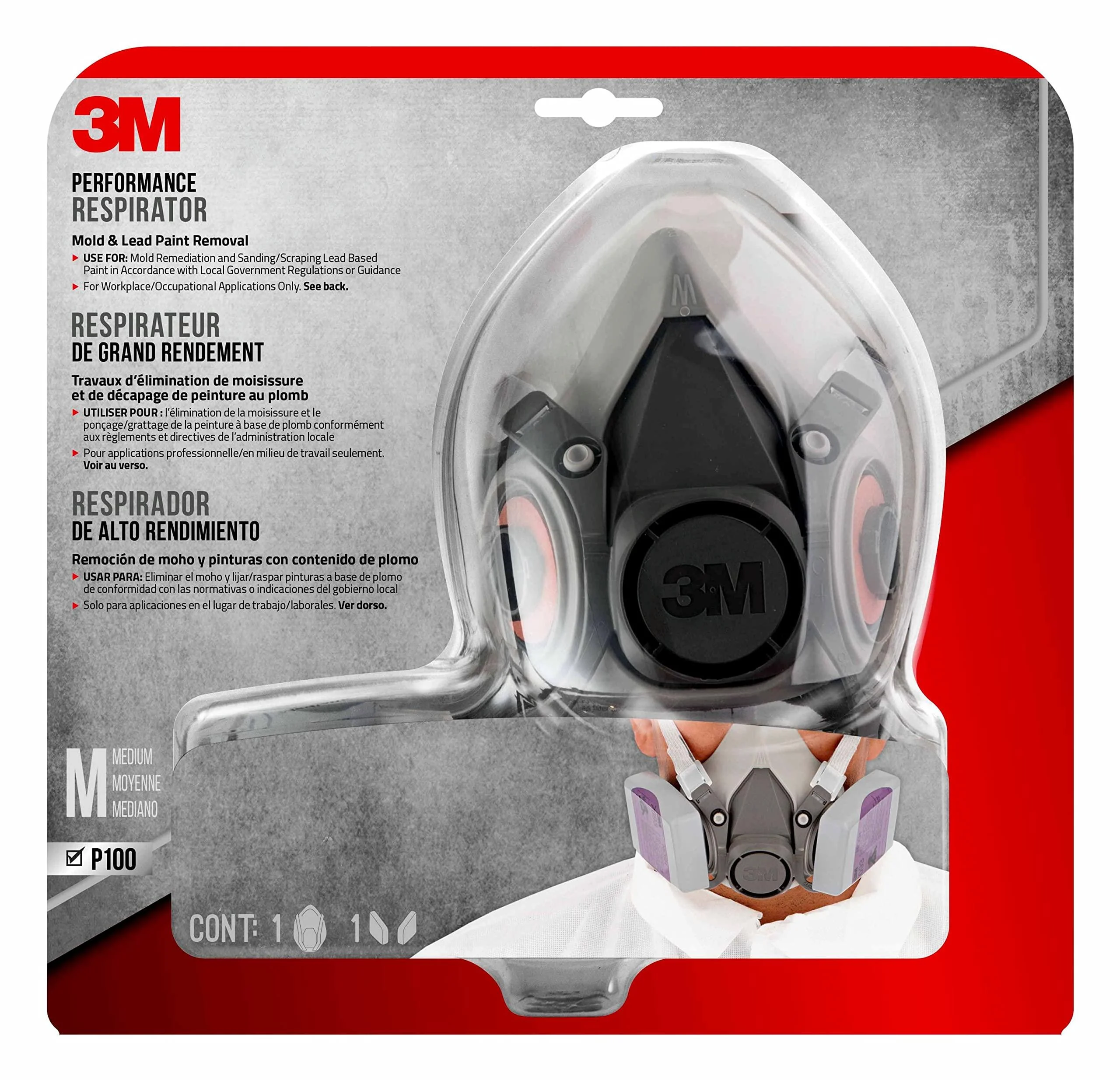 3M Lead Paint Removal Respirator Lightweight Construction Durable Adjustable Head Straps Lead Paint Respirator