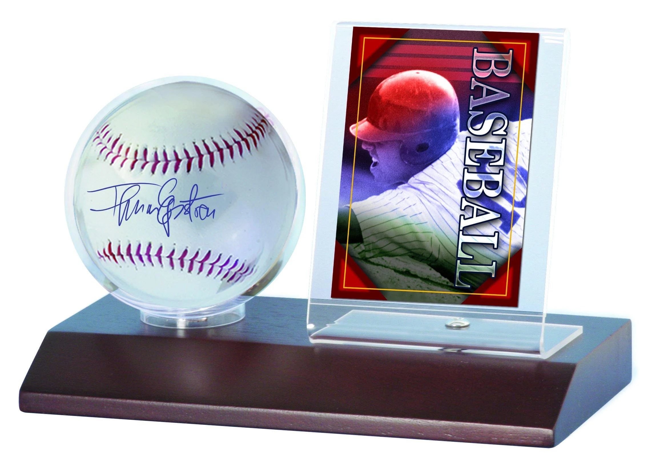 MLB Dark Wood Base Ball and Card Holder - Ultra Pro