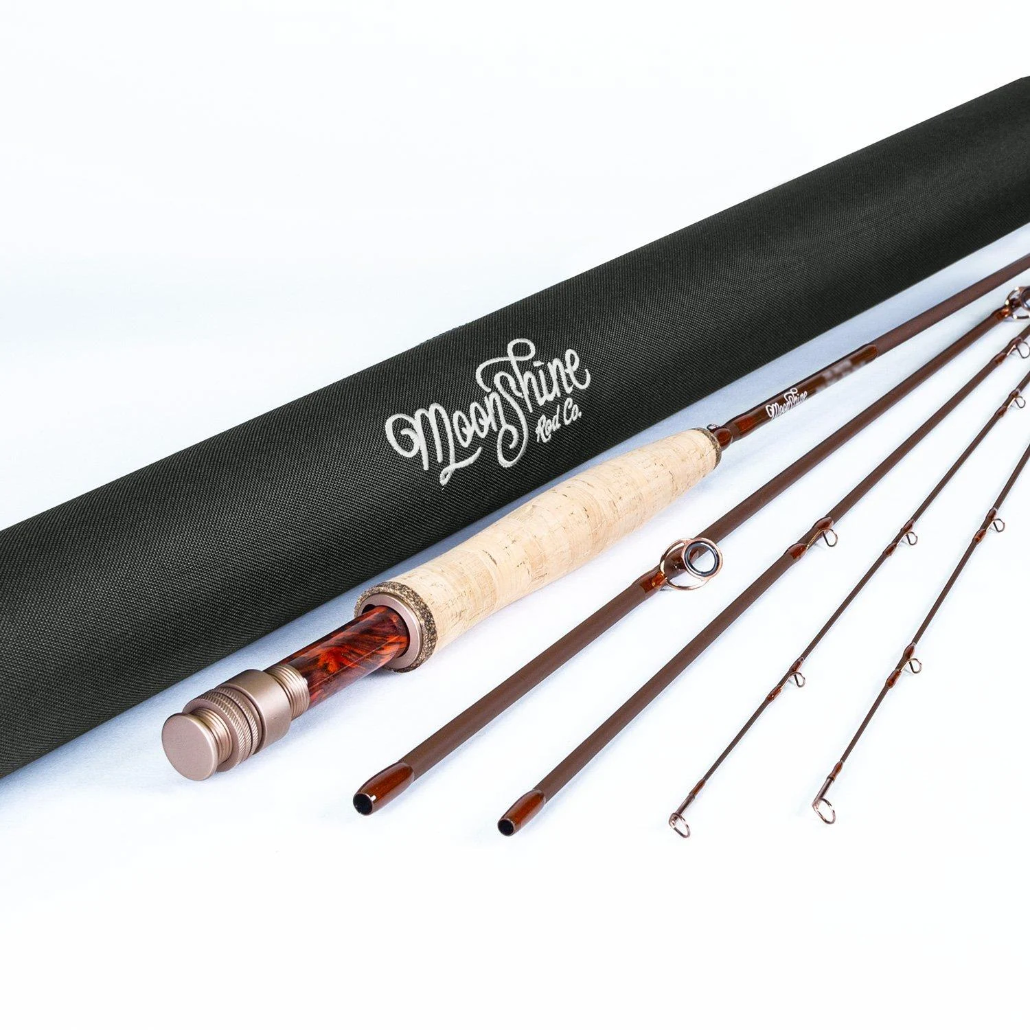 Moonshine Rod Co. The Drifter Series Fly Rod with Extra Tip Matte Vintage Brown - 4WT 8'6" (4PC)