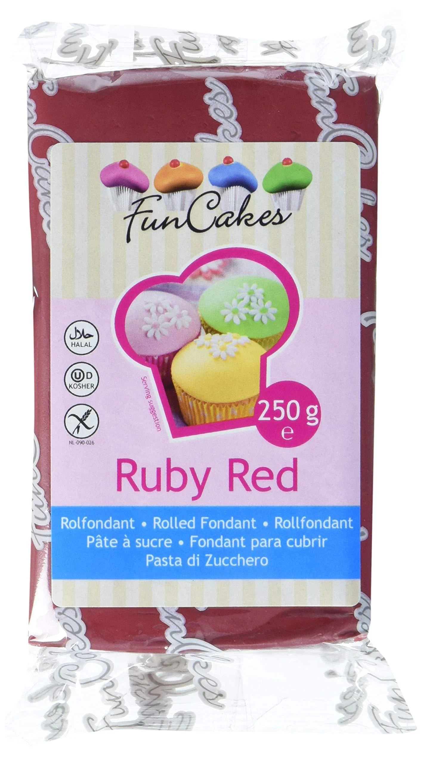 Funcakes Fondant -Ruby red 250 g