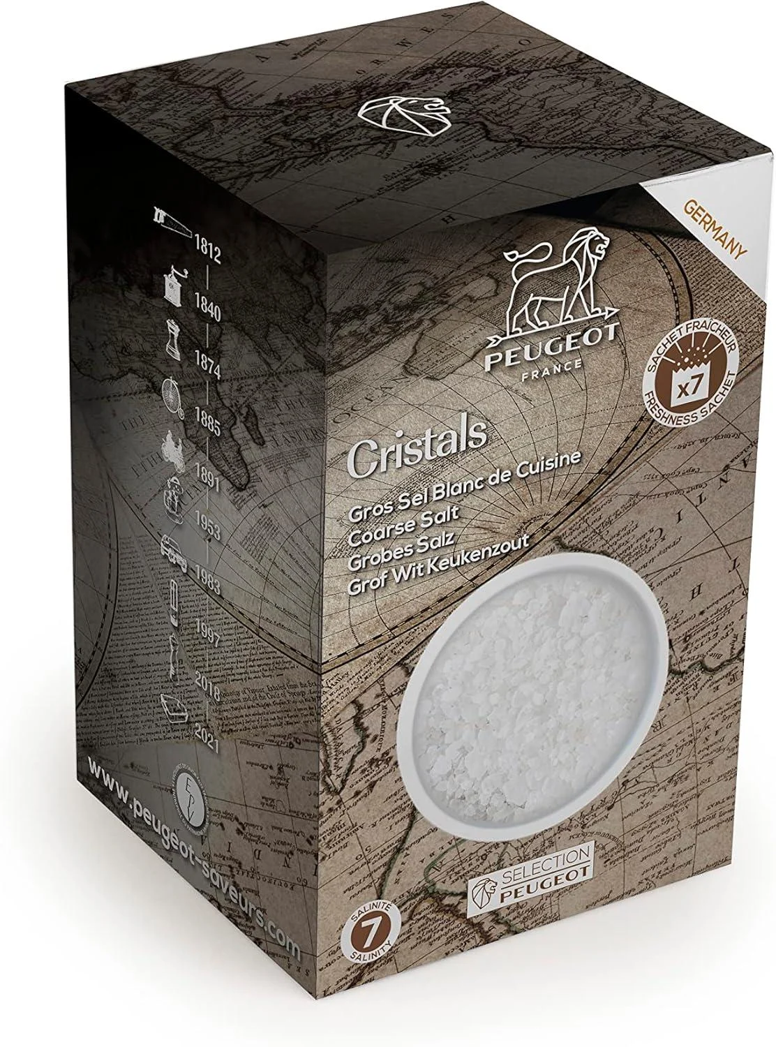 Peugeot Spice Selection Salinity 7 White Stone Salt Large Kitchen Innovation Bags Fresh Triple Protection