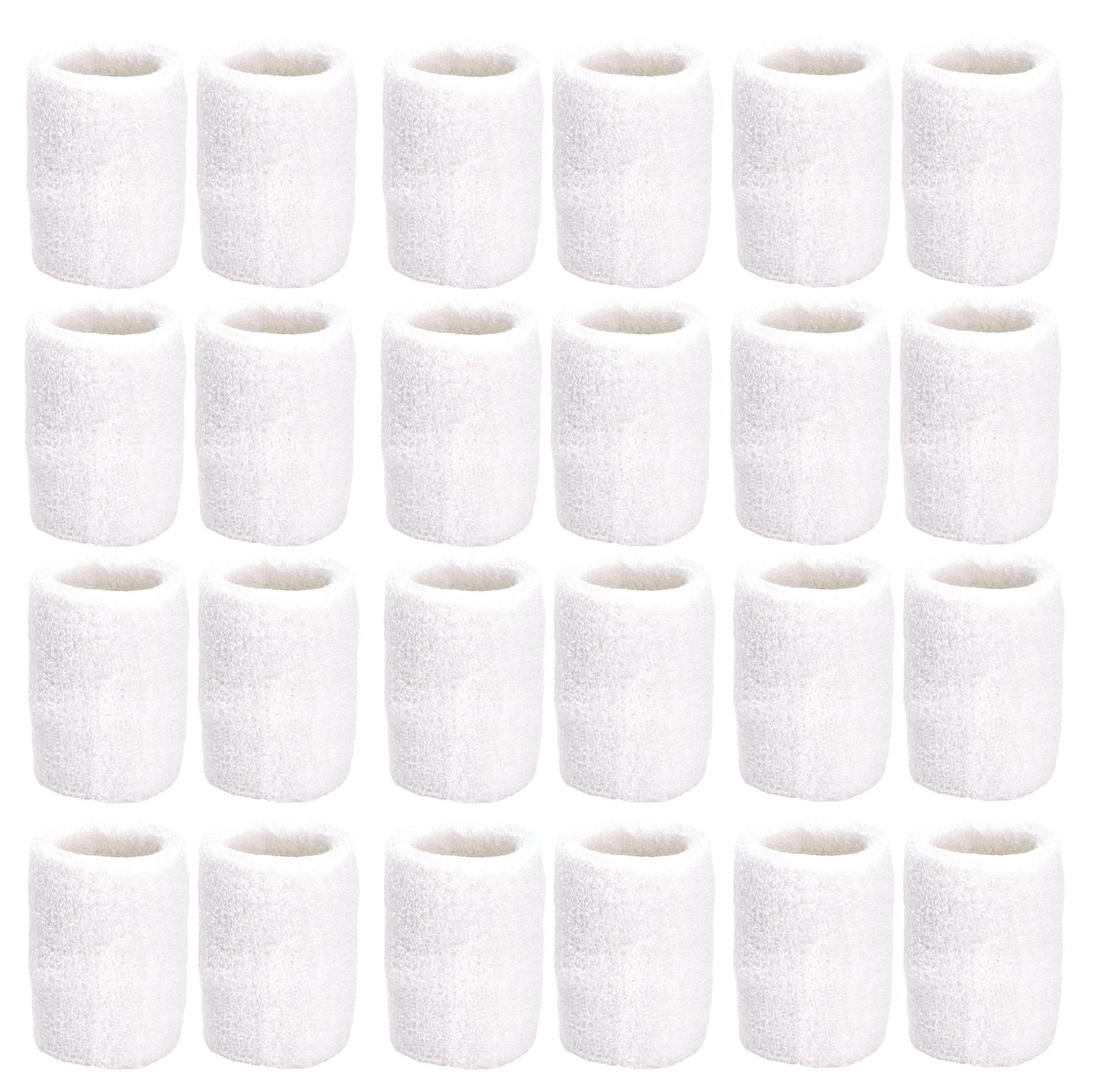 Unique Sports Athletic Performance Team Pack of 24 Wristbands (12 pair), White