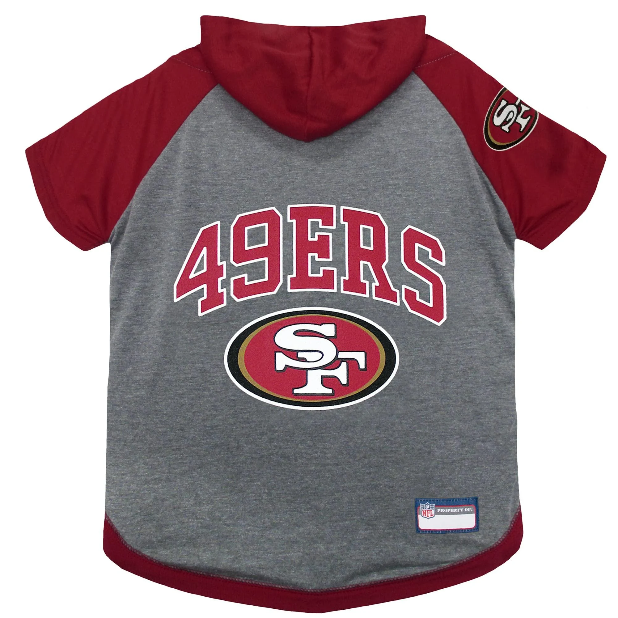 NFL San Francisco 49ers Hoodie for Dogs & Cats. | NFL Football Licensed Dog Hoody Tee Shirt, Small| Sports Hoody T-Shirt for Pets | Licensed Sporty Dog Shirt Small San Francisco 49ers
