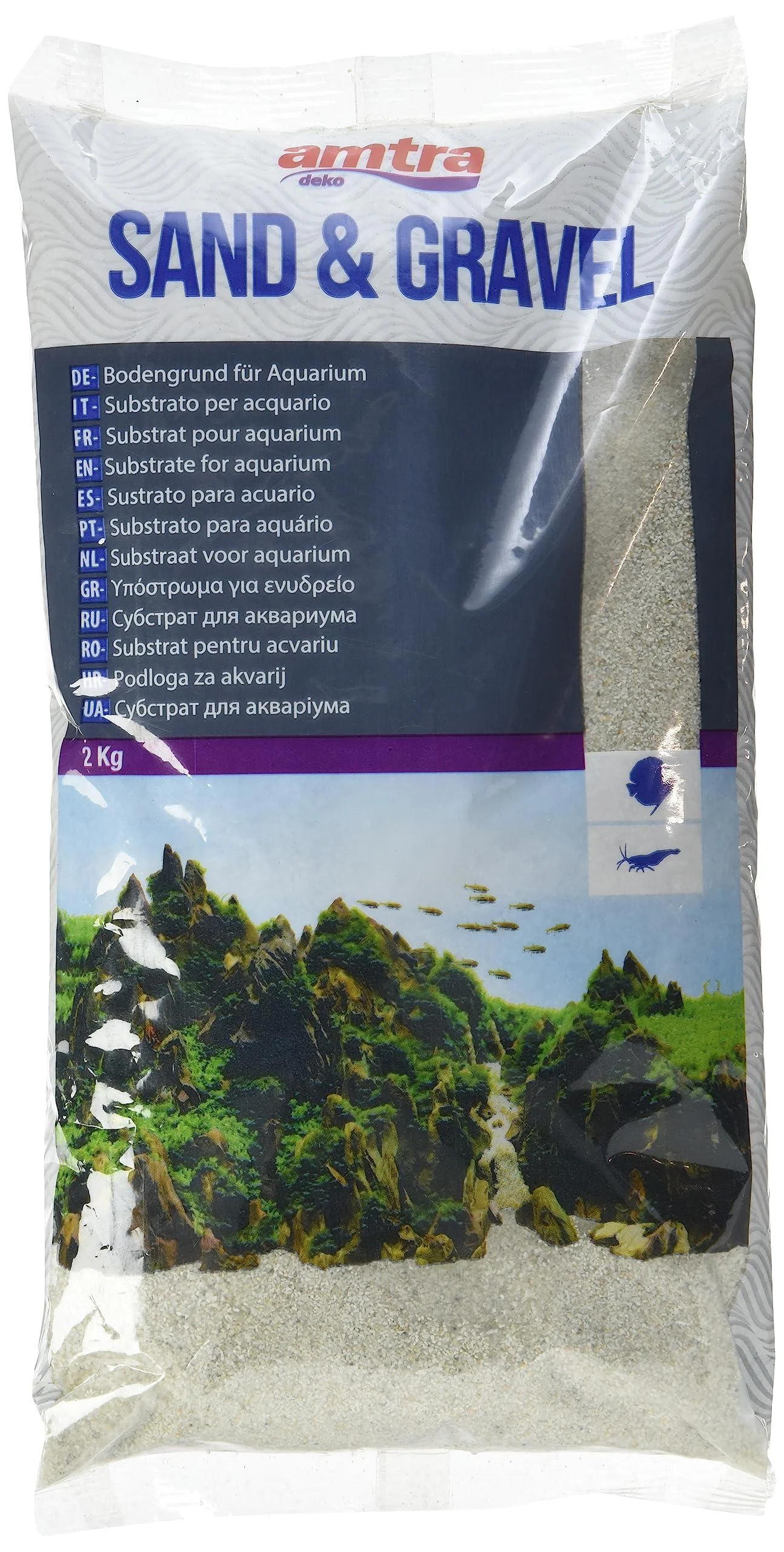 AMTRA White Quartz - Fine White Quartz Aquarium Sand for Fresh or Salt Water Grain Size 0.1-0.7mm Quantity 2kg Quartz White 2kg