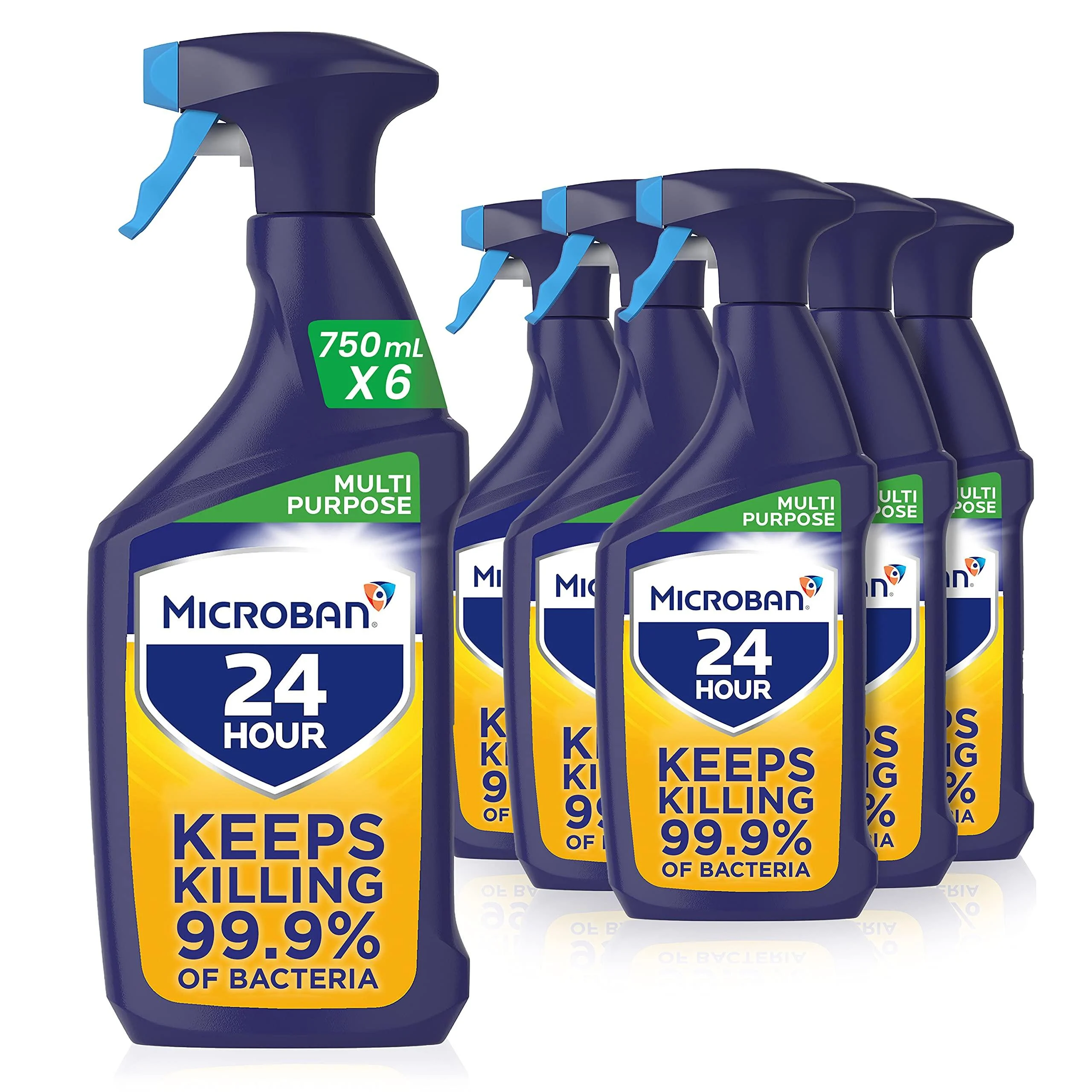Microban 24 Antibacterial Multi Purpose Surface Cleaner Spray Citrus 4.5 Litre (750 ml x 6)