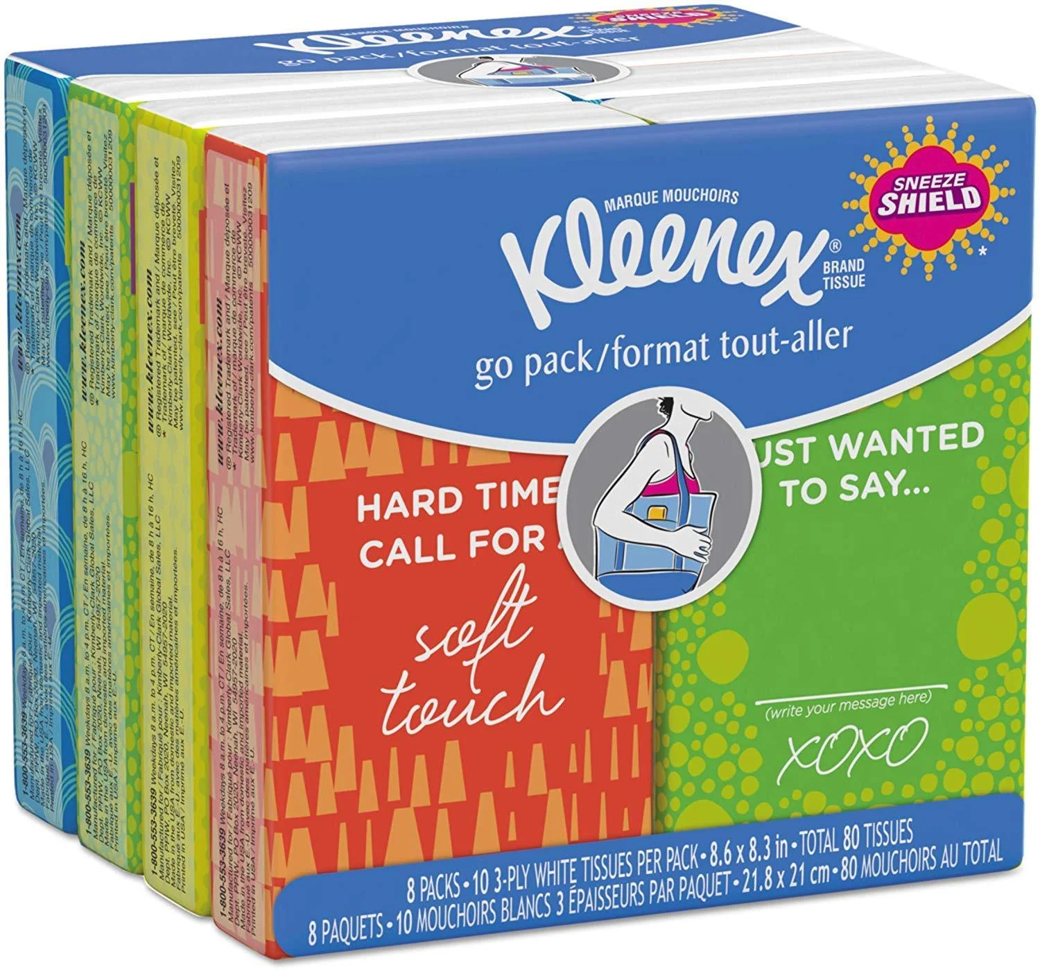 Kleenex On-The-Go Facial Tissues, 10 Tissue - 8 ct