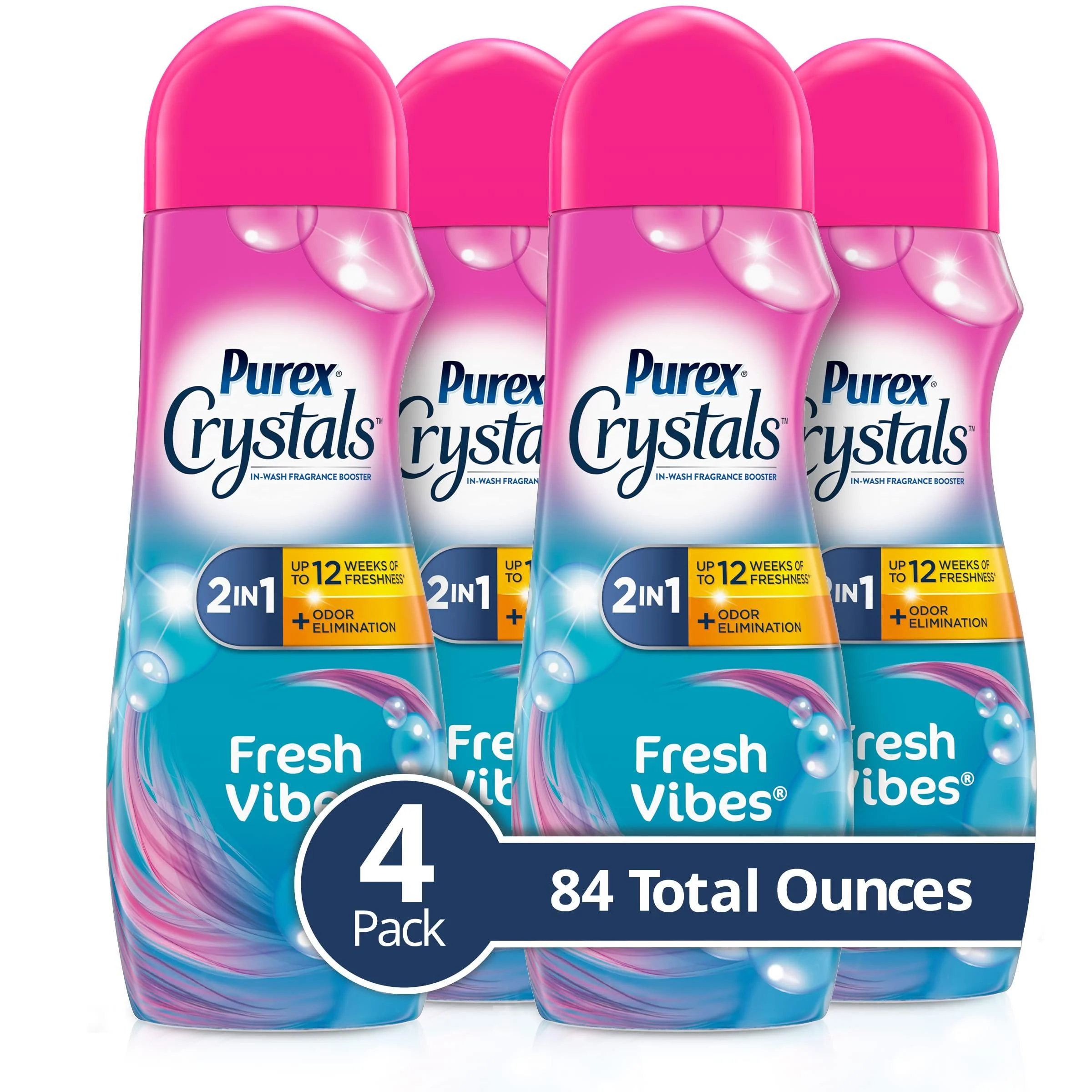 Purex Purex Crystals in-wash Fragrance and Scent Booster, Fresh Vibes, 21 Ounce, 4 Count (Pack of 1)