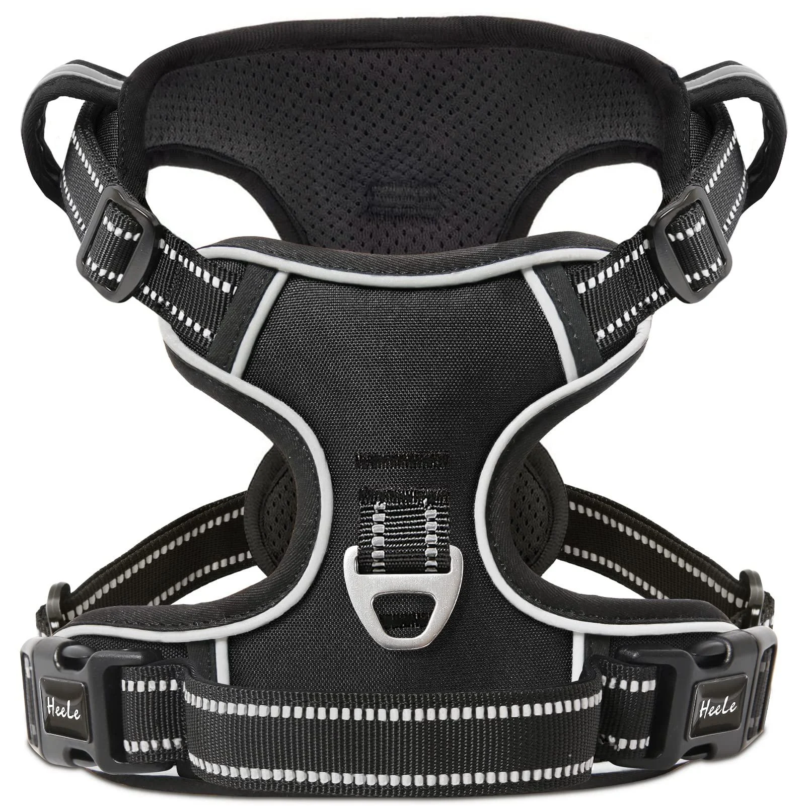 Heele dog crockery no-pull dog harness breast dishes for medium-sized dogs softly breathable interpretable reflective dog harness Anti pull with padded handle black s s new black