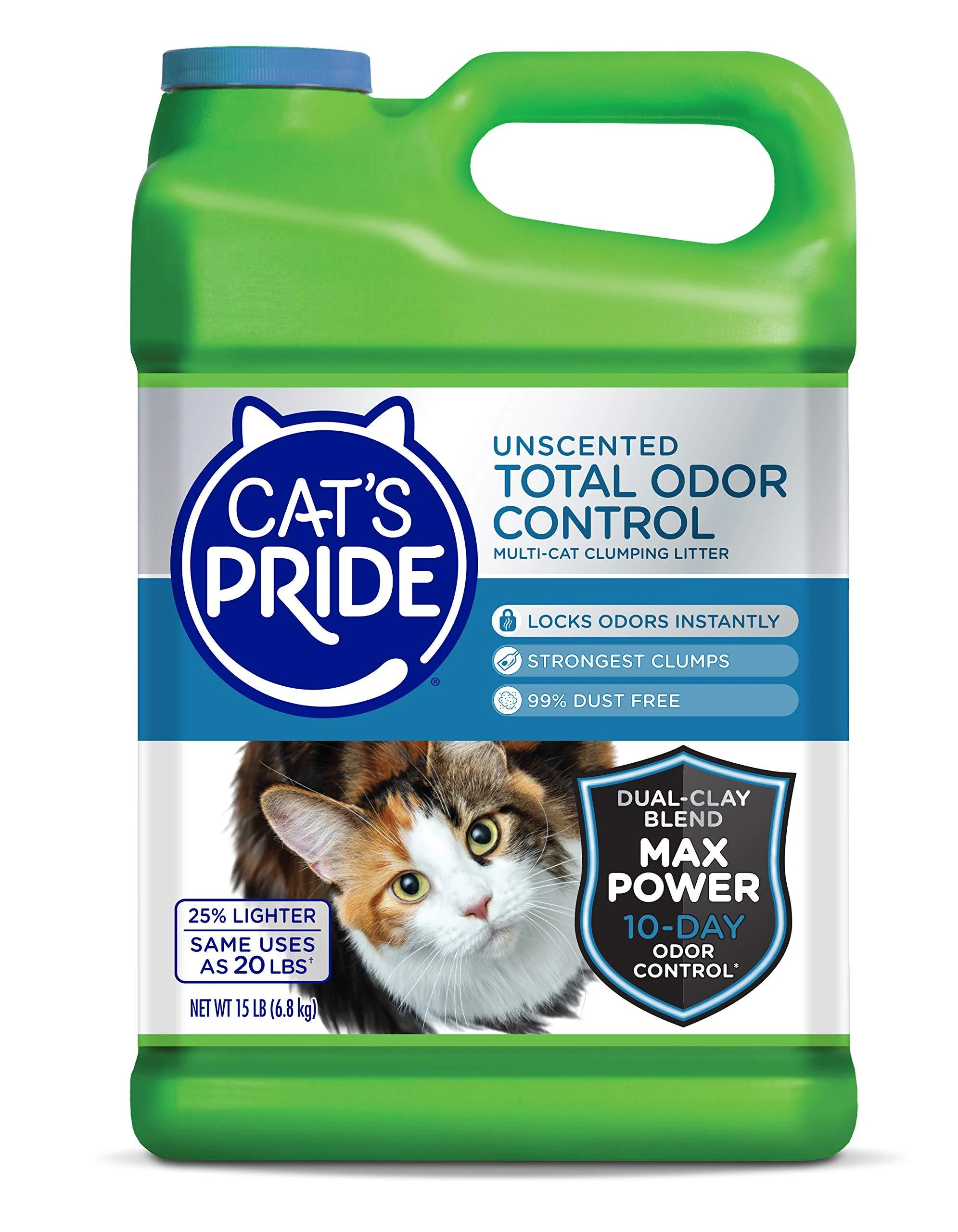 Cat's Pride Max Power Clumping Multi-Cat Litter 15 Pounds Total Odor Control Unscented