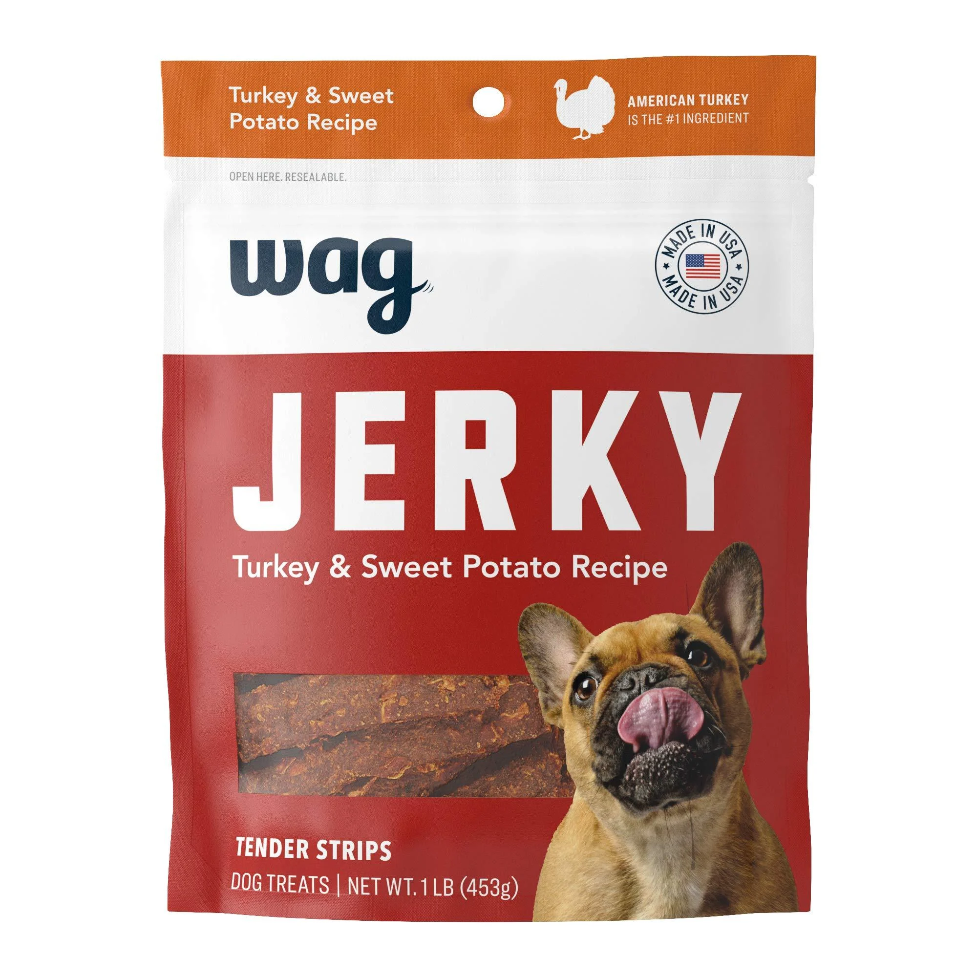 Amazon Brand Wag Soft & Tender American Jerky Dog Treats Dog Treats 1 Pound