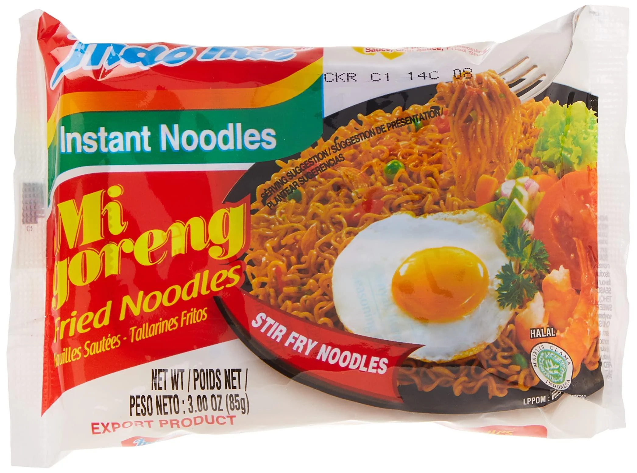 Indomie Mi Goreng Instant Stir Fry Noodles, Halal Certified, Original Flavor (Pack of 30) 3 Ounce (Pack of 30) - Indomie Foods