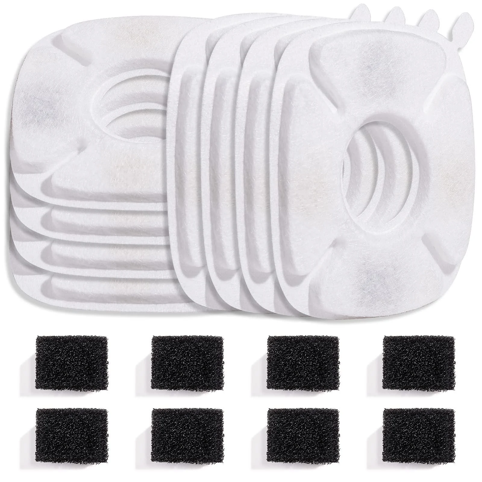 Veken Replacement Filters & Replacement Pre-Filter Sponges for 95oz/2.8L Automatic Pet Fountain Cat Water Fountain Dog Water Dispenser 16 Pack