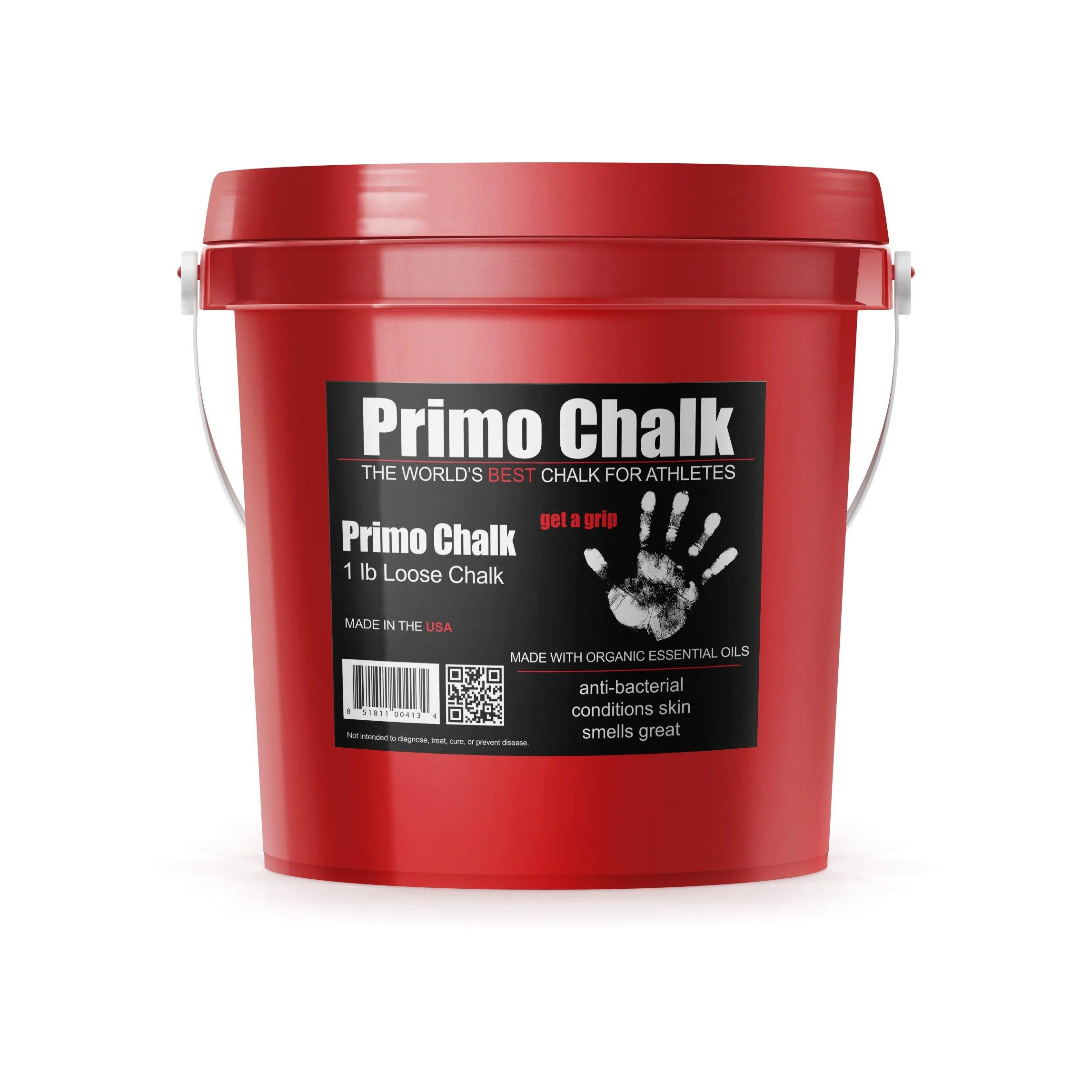 Primo Chalk - 1LBS Bucket - Fewer Applications Needed for Improved Focus on Weightlifting, Gymnastics, Rock Climbing, Gym