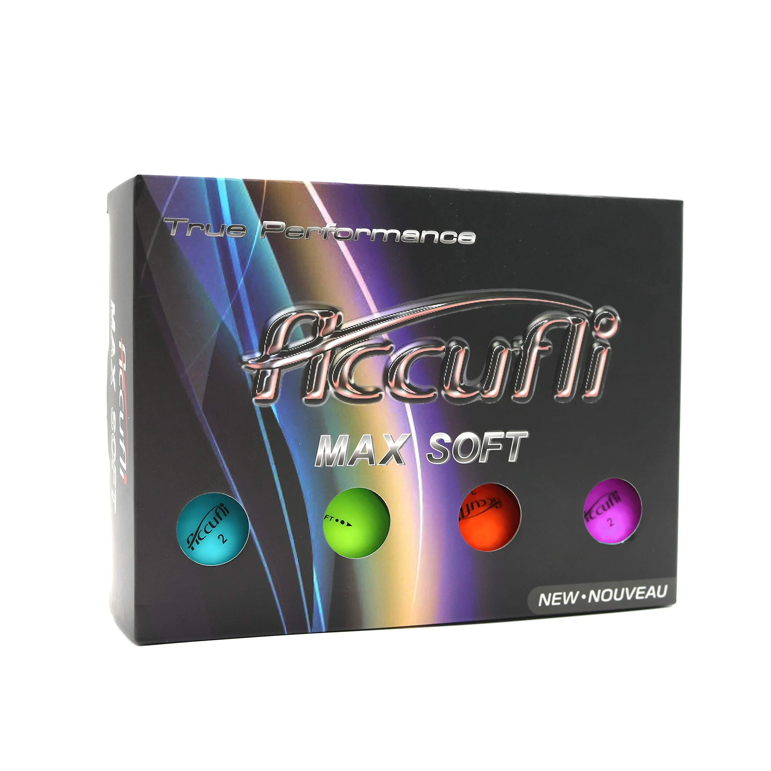 ACCUFLI Max Soft Golf Balls matte mix 12 pack